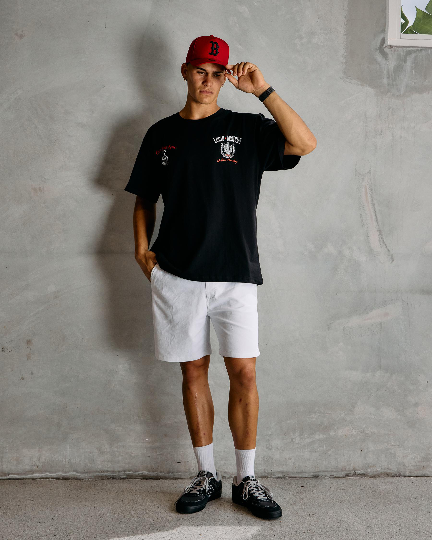 Division Elastic Waist Shorts