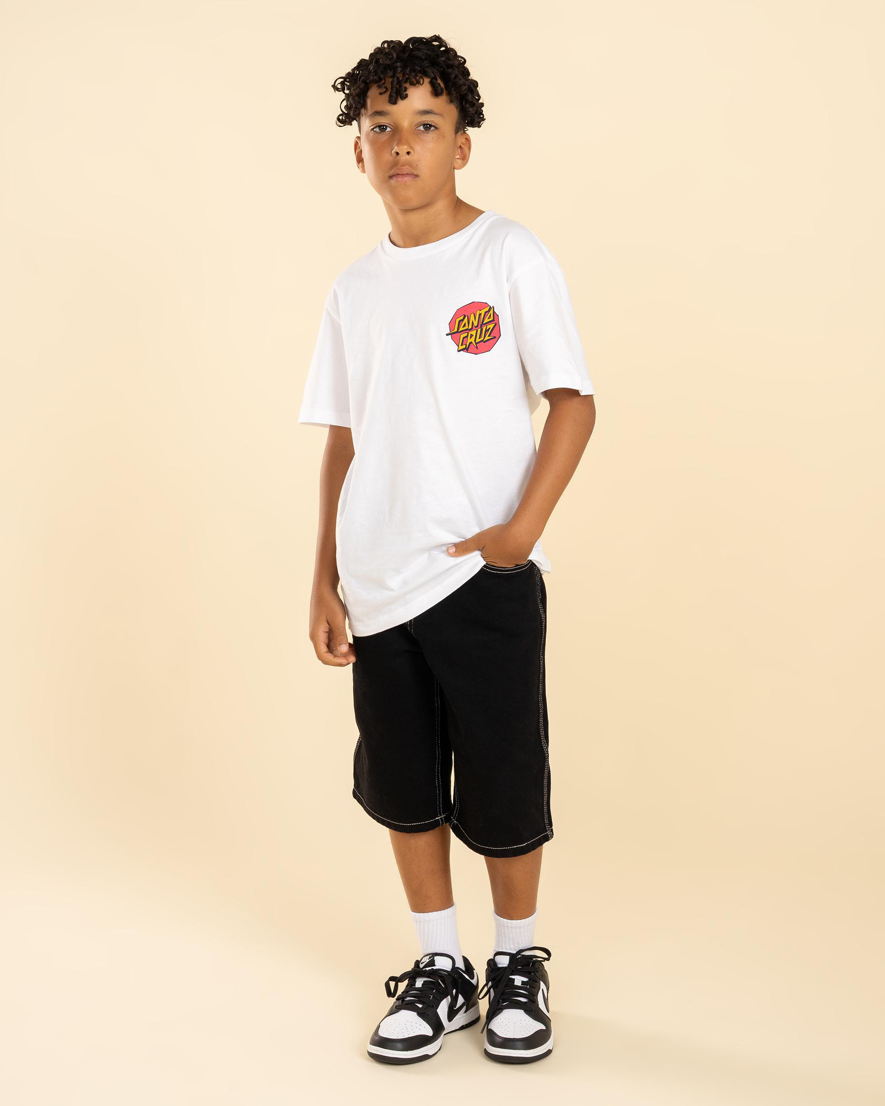 Flamed Collegiate Arch Denim Shorts