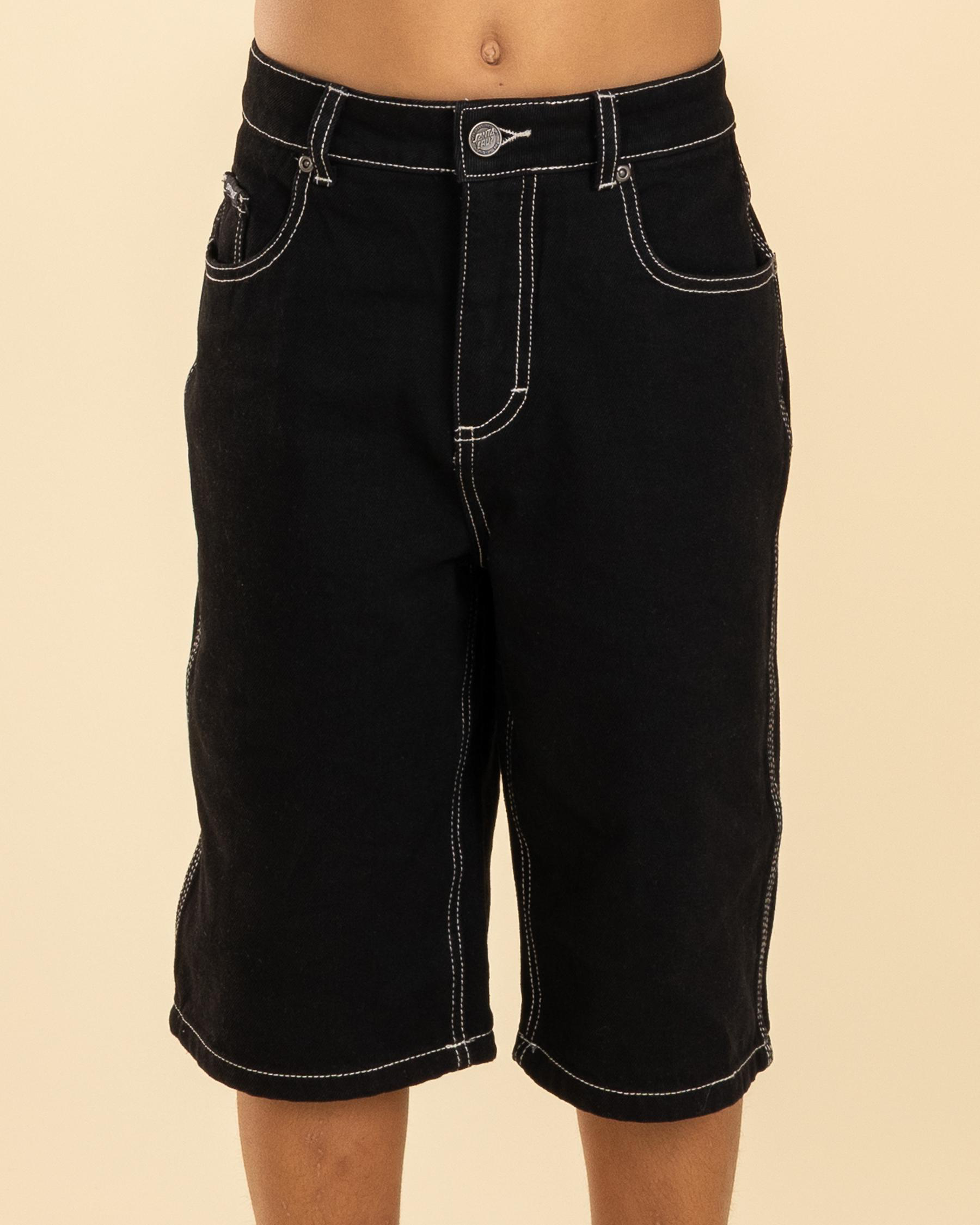 Flamed Collegiate Arch Denim Shorts