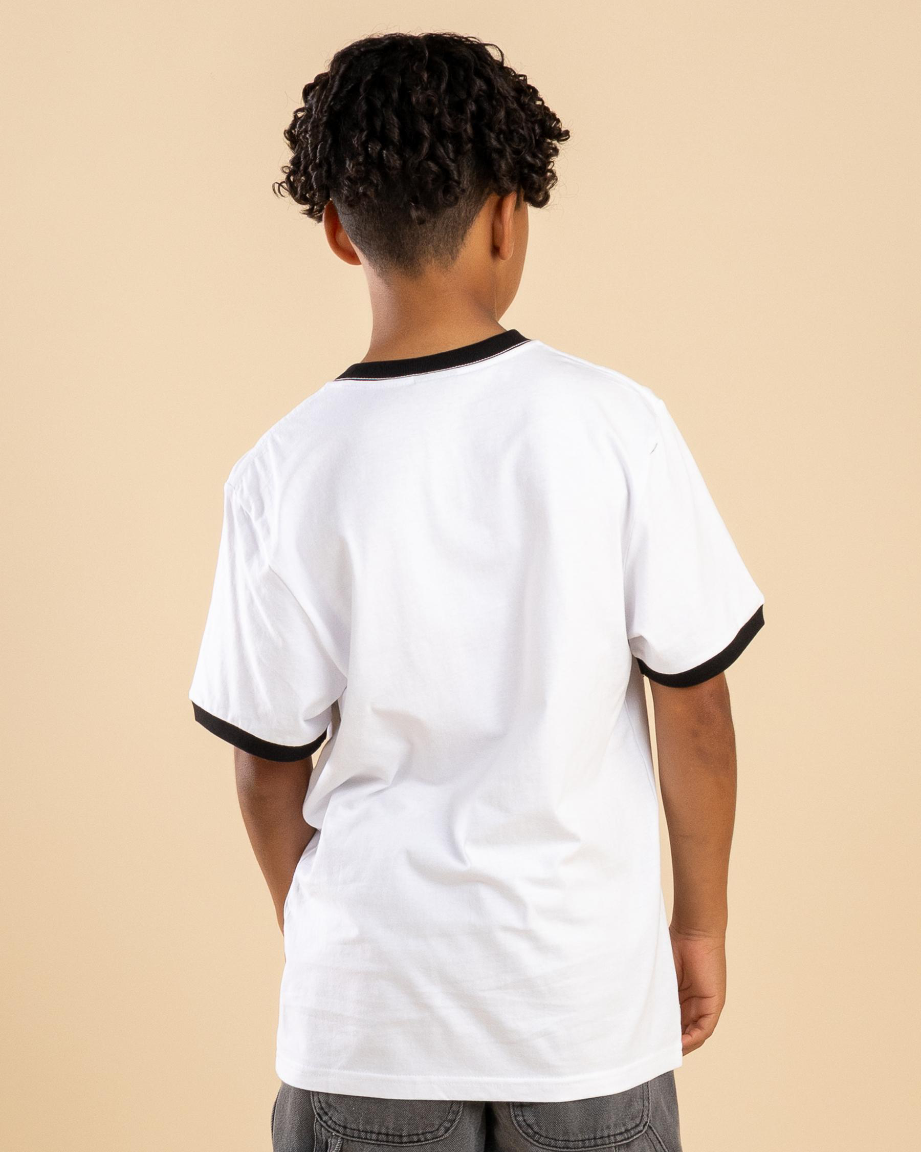 Flamed Collegiate Arch Ringer T-Shirt