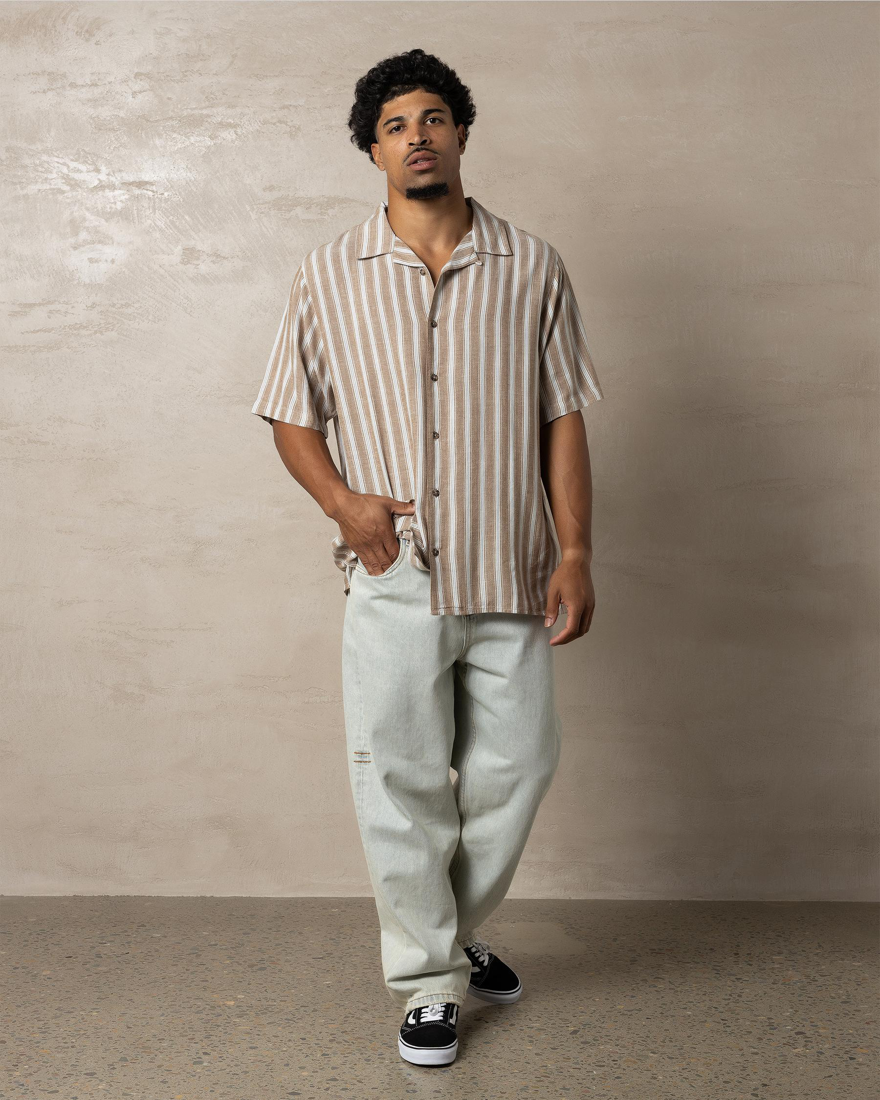 Beat Stripe Vintage Short Sleeve Shirt