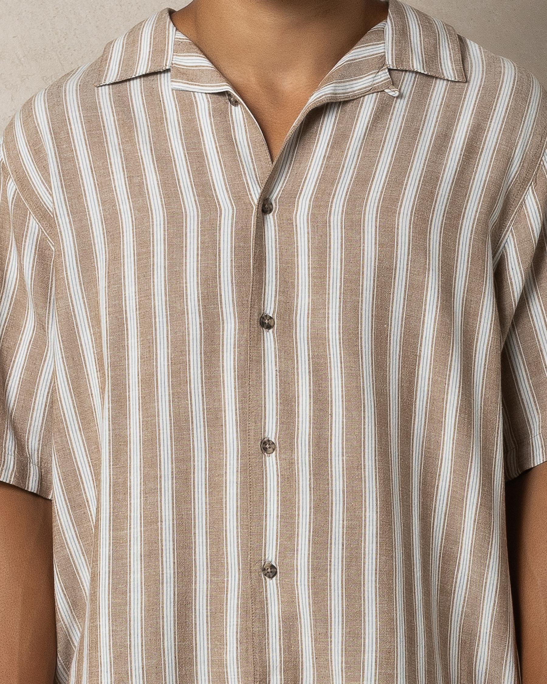 Beat Stripe Vintage Short Sleeve Shirt