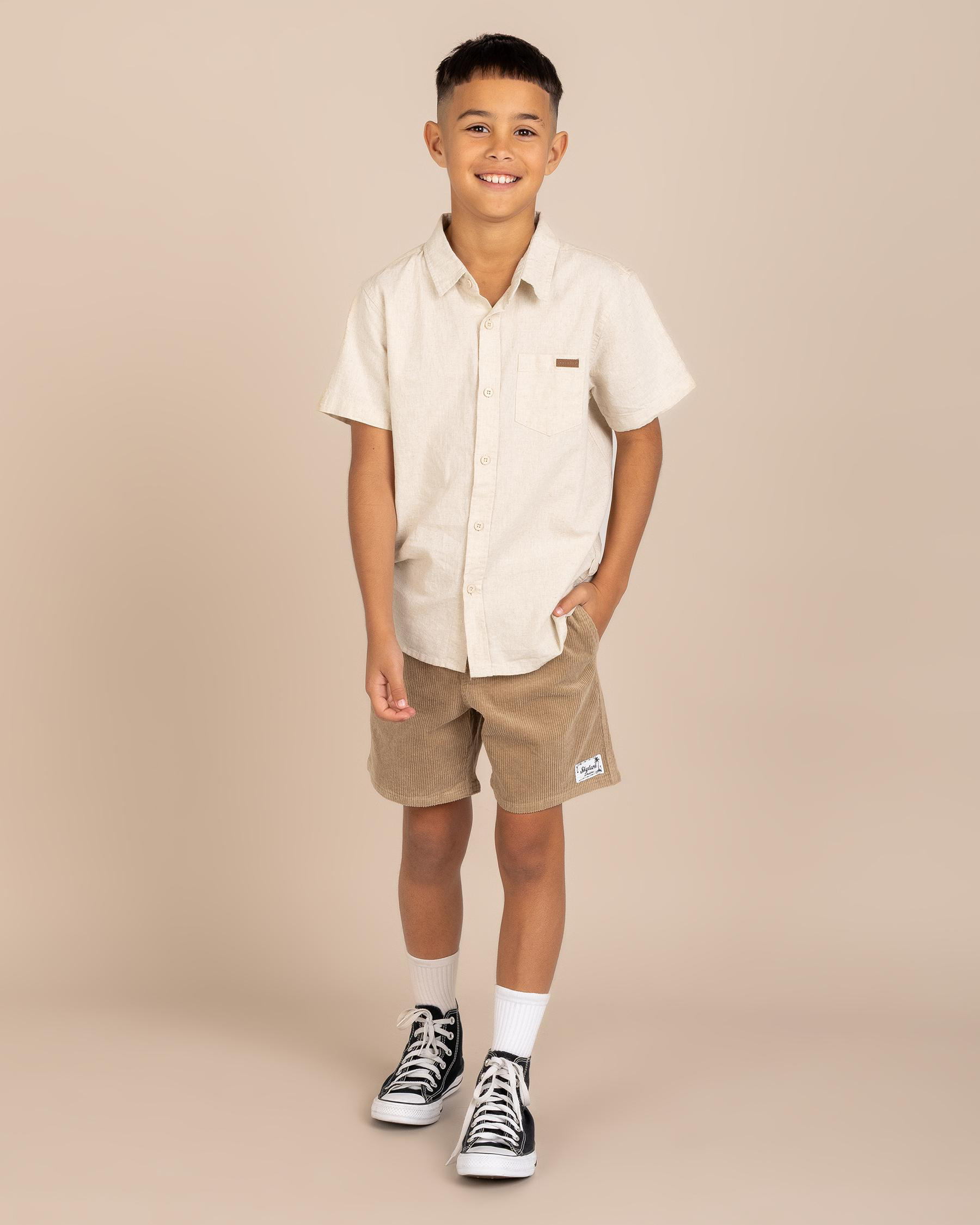 Cord Elastic Waist Shorts