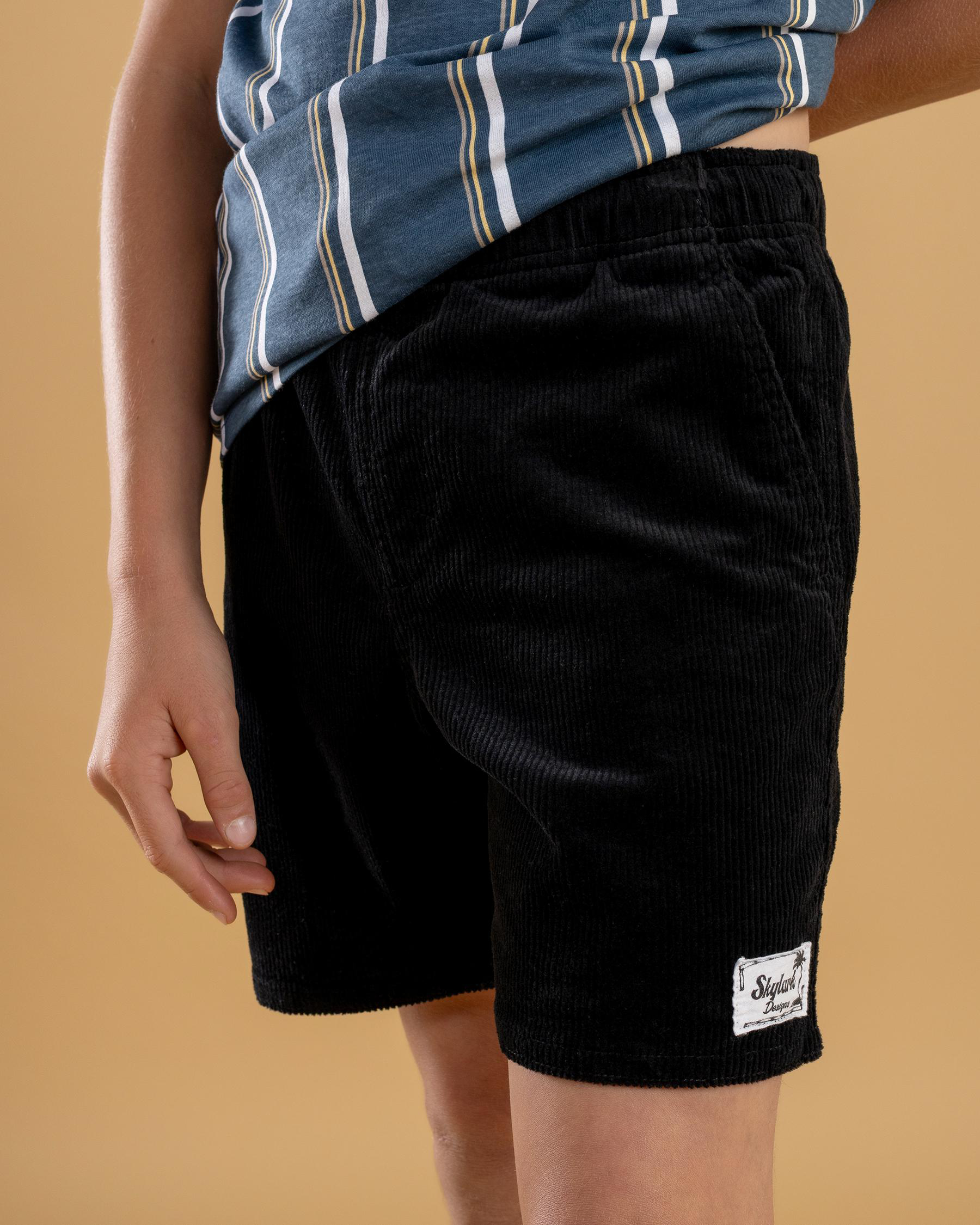 Cord Elastic Waist Shorts