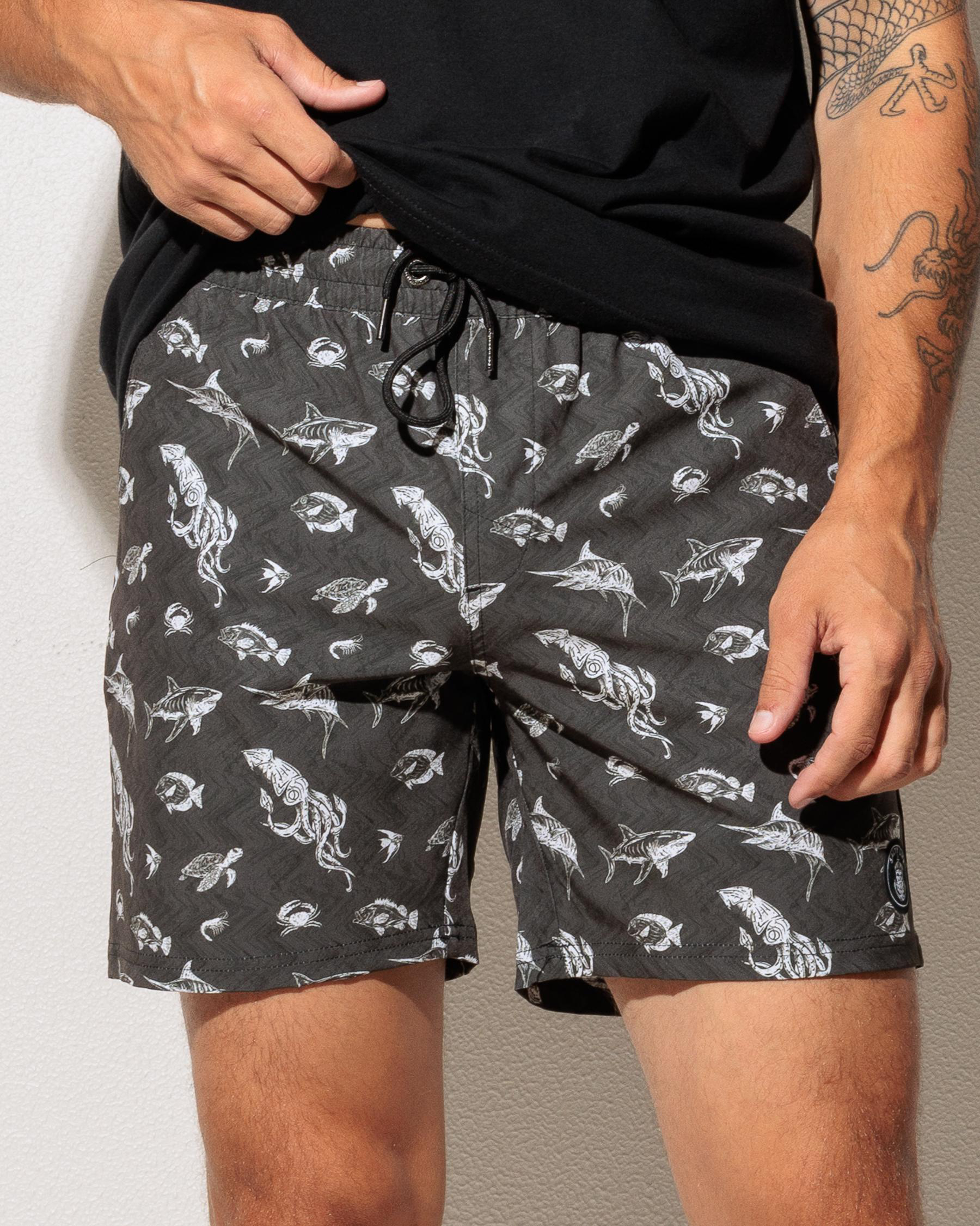 Maritime Elastic Waist Shorts