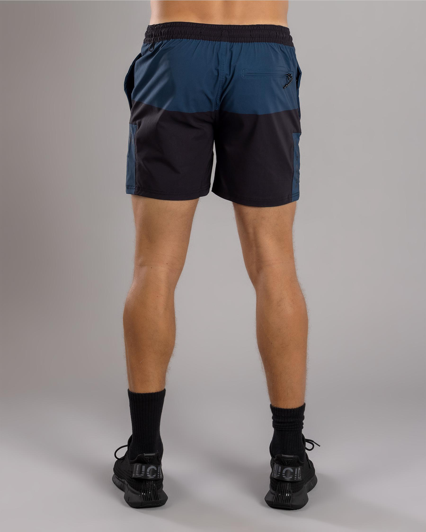 Bicolour Elastic Waist Shorts