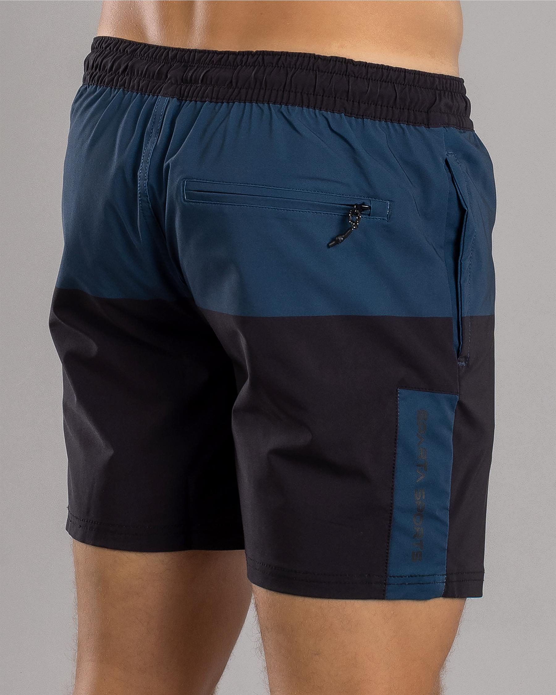 Bicolour Elastic Waist Shorts
