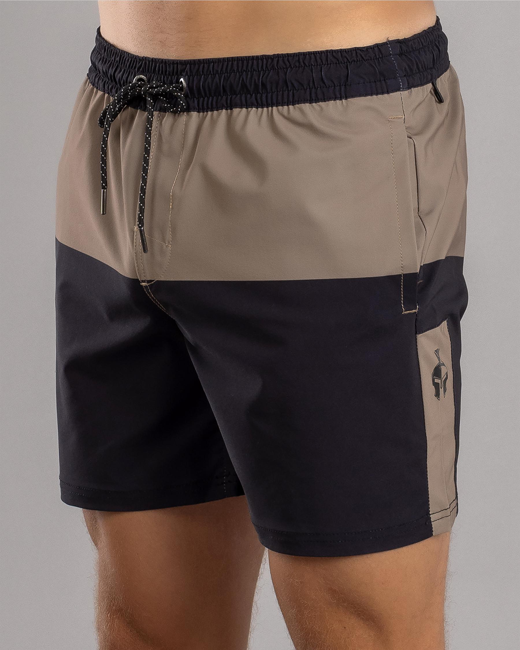 Bicolour Elastic Waist Shorts