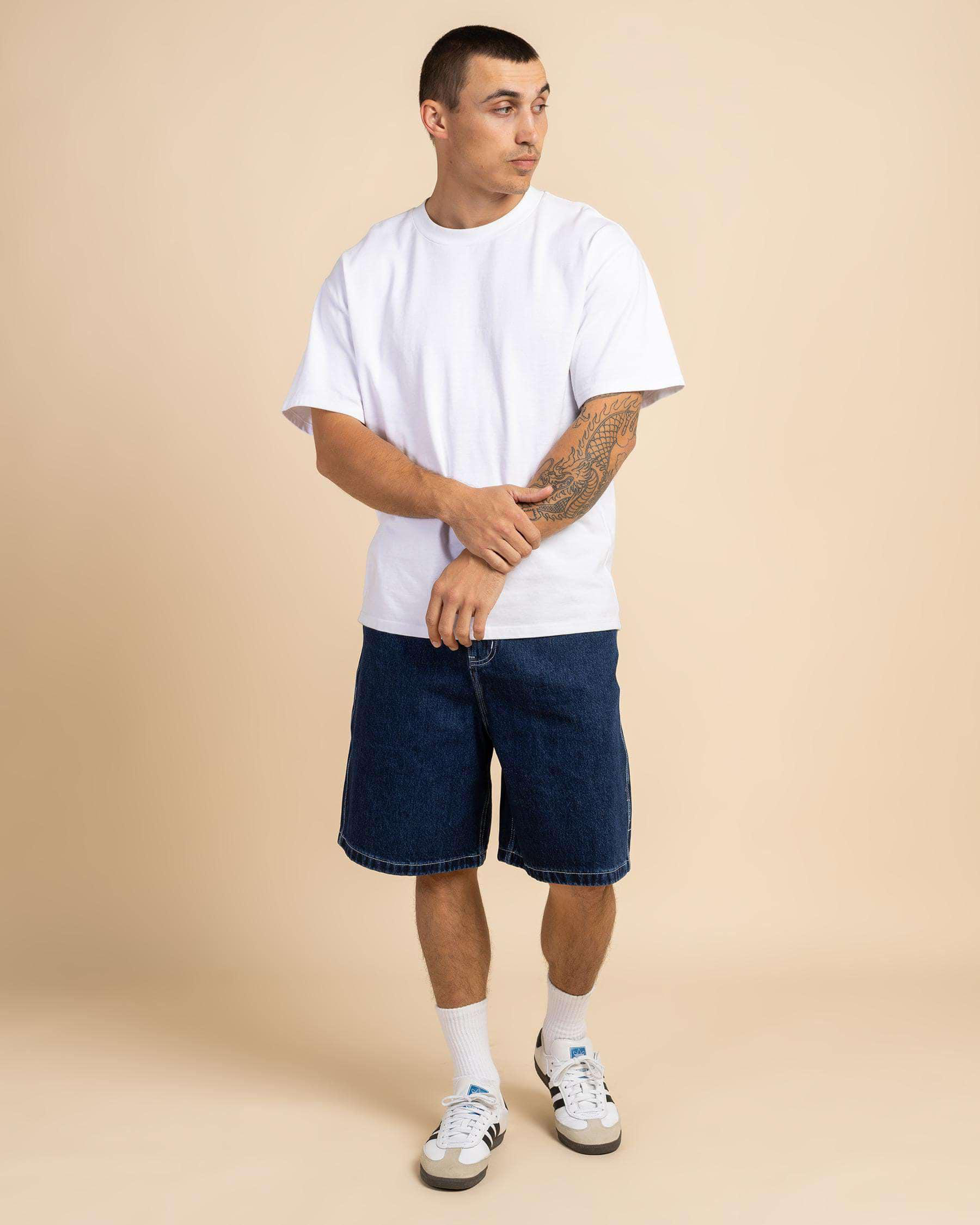 Medina Script Denim Walk Shorts