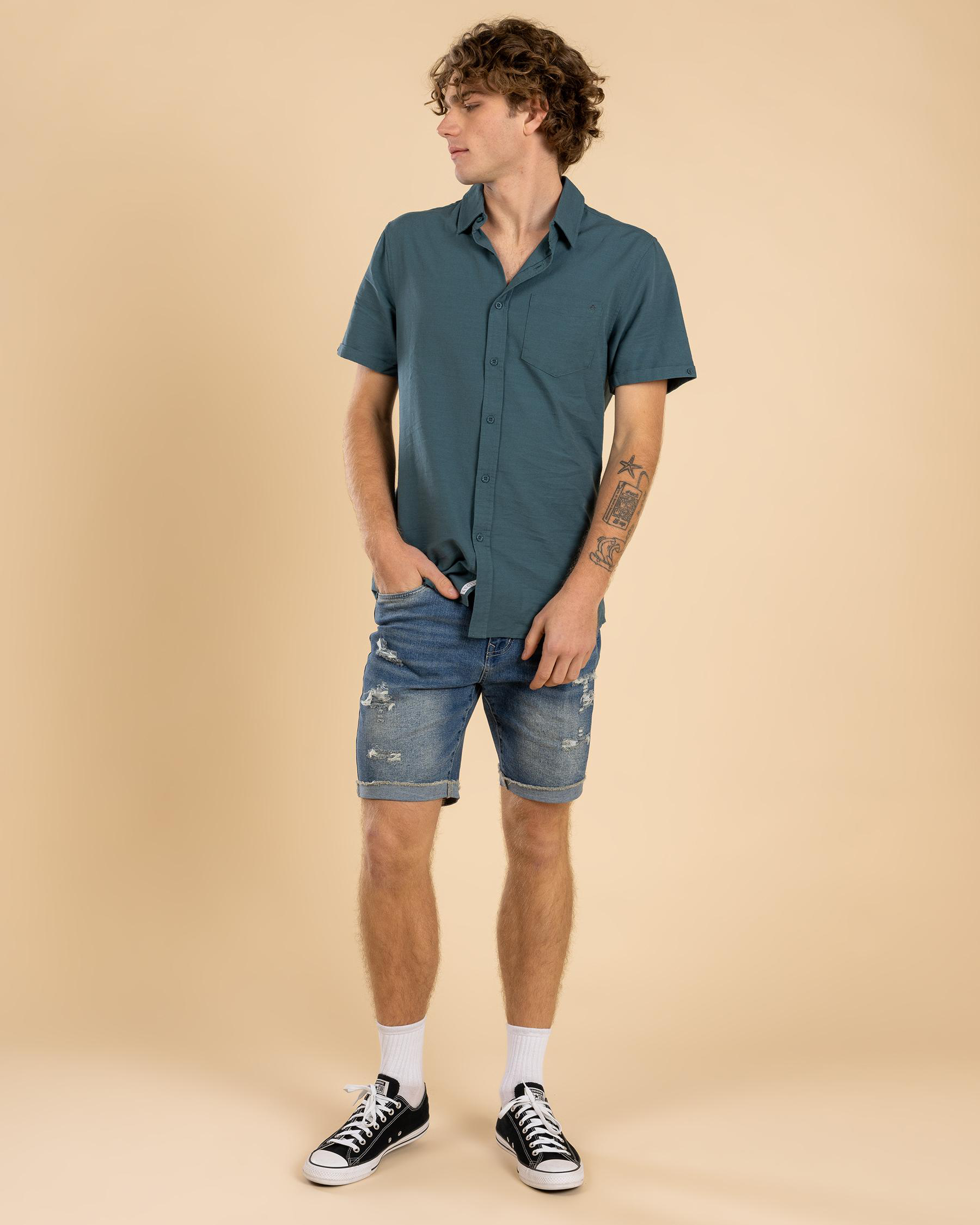 Torn Denim Walk Shorts