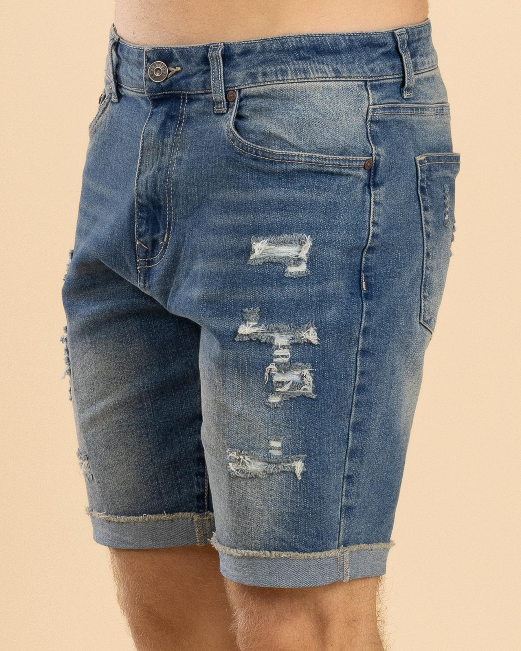 Torn Denim Walk Shorts