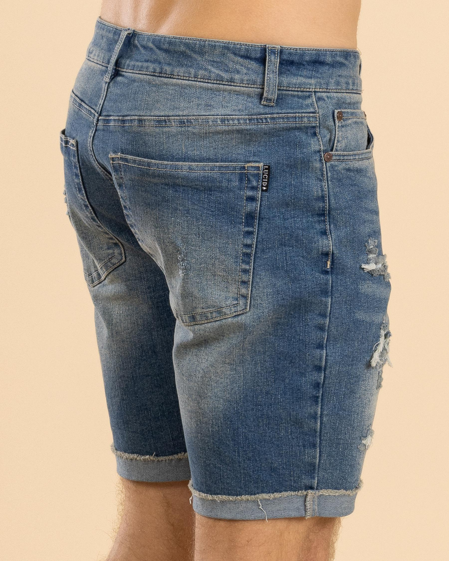 Torn Denim Walk Shorts