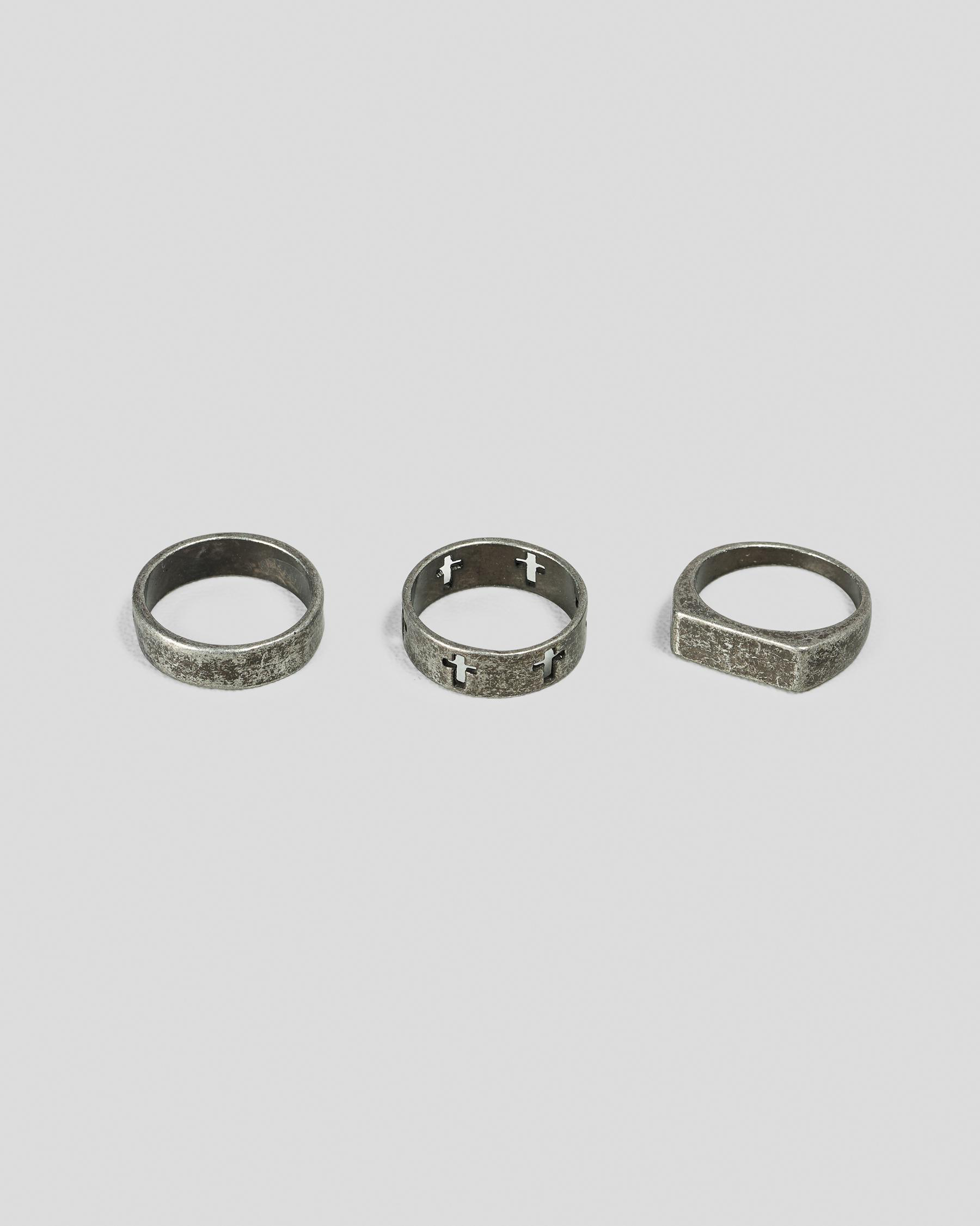 Gun Metal 3 Pack Rings