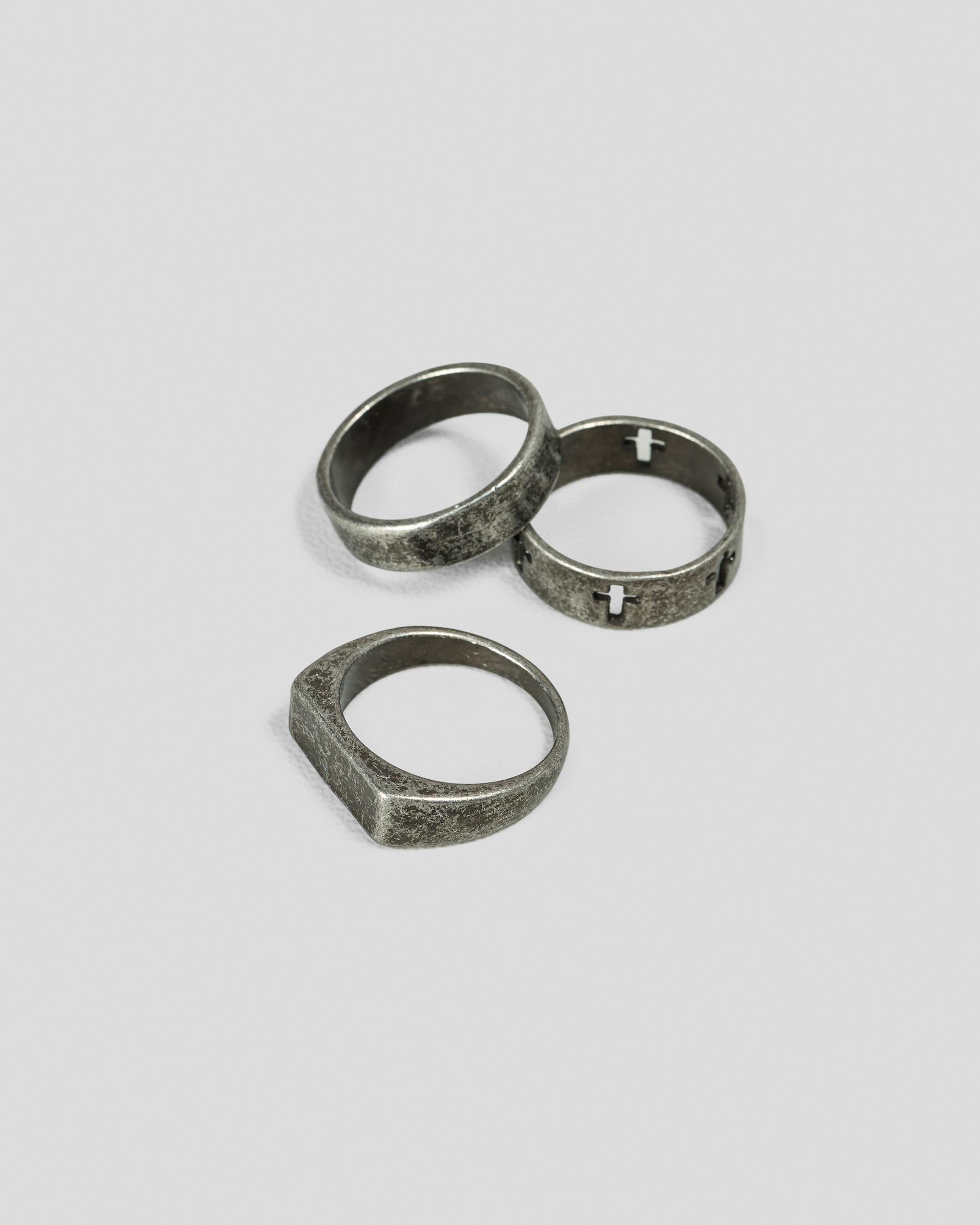 Gun Metal 3 Pack Rings