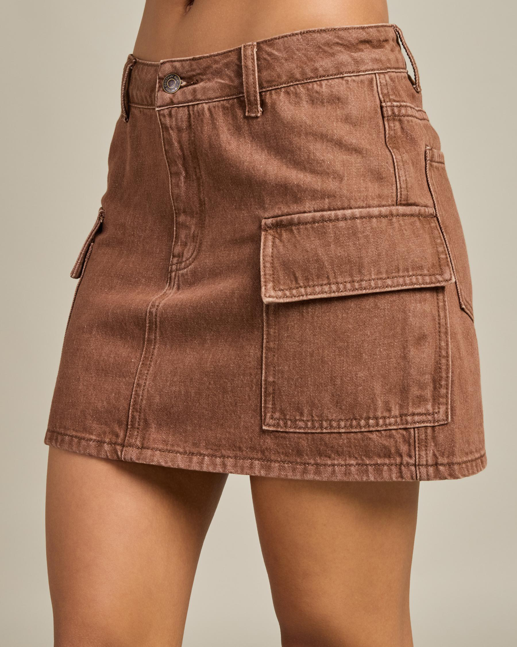 Cargo Denim Mini Skirt