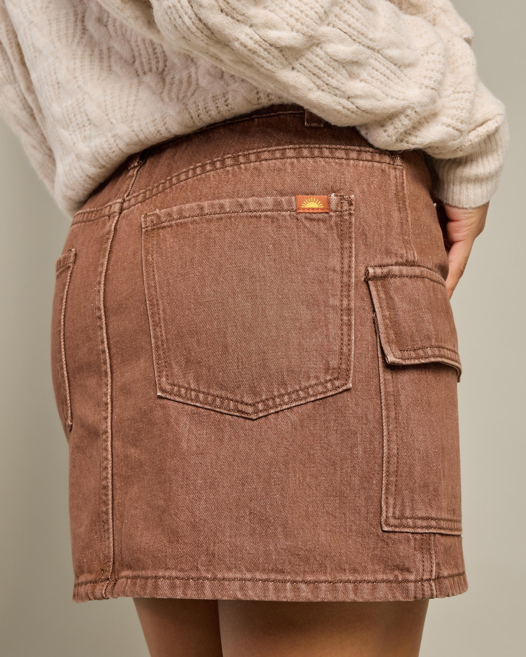 Cargo Denim Mini Skirt