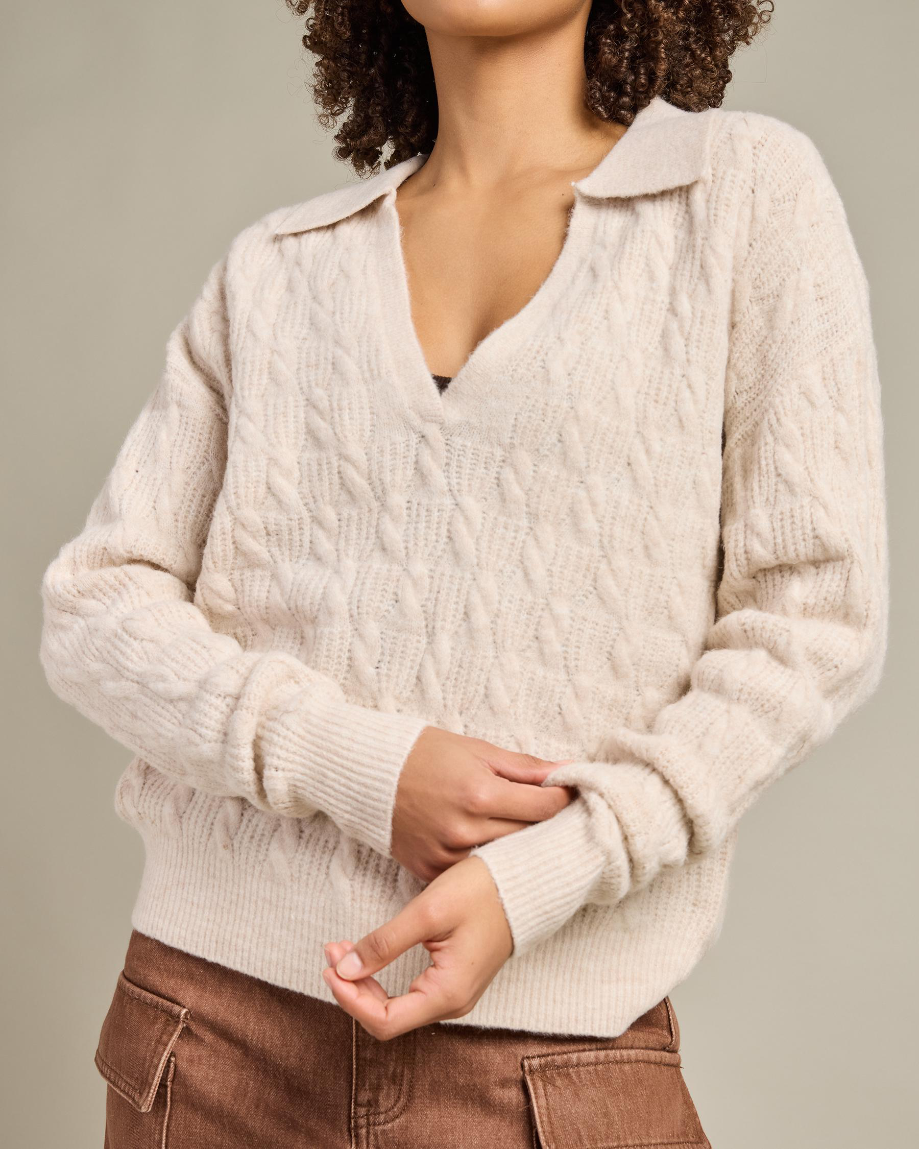 Lexie V-Neck Collared Jumper