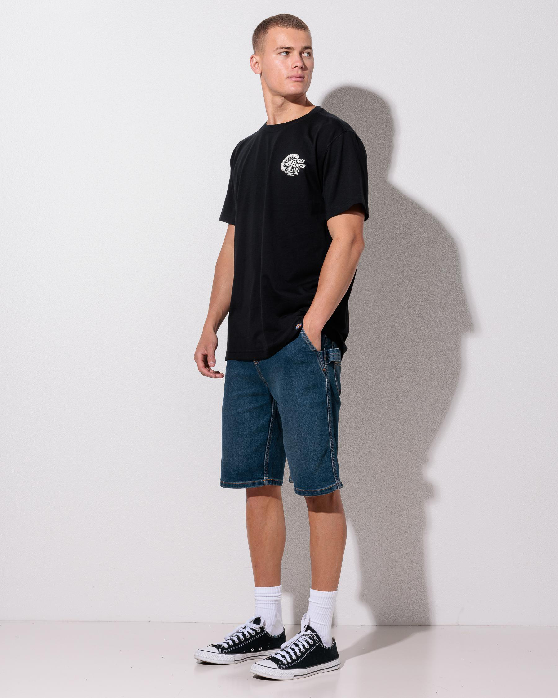 Relaxed Denim Utility Shorts