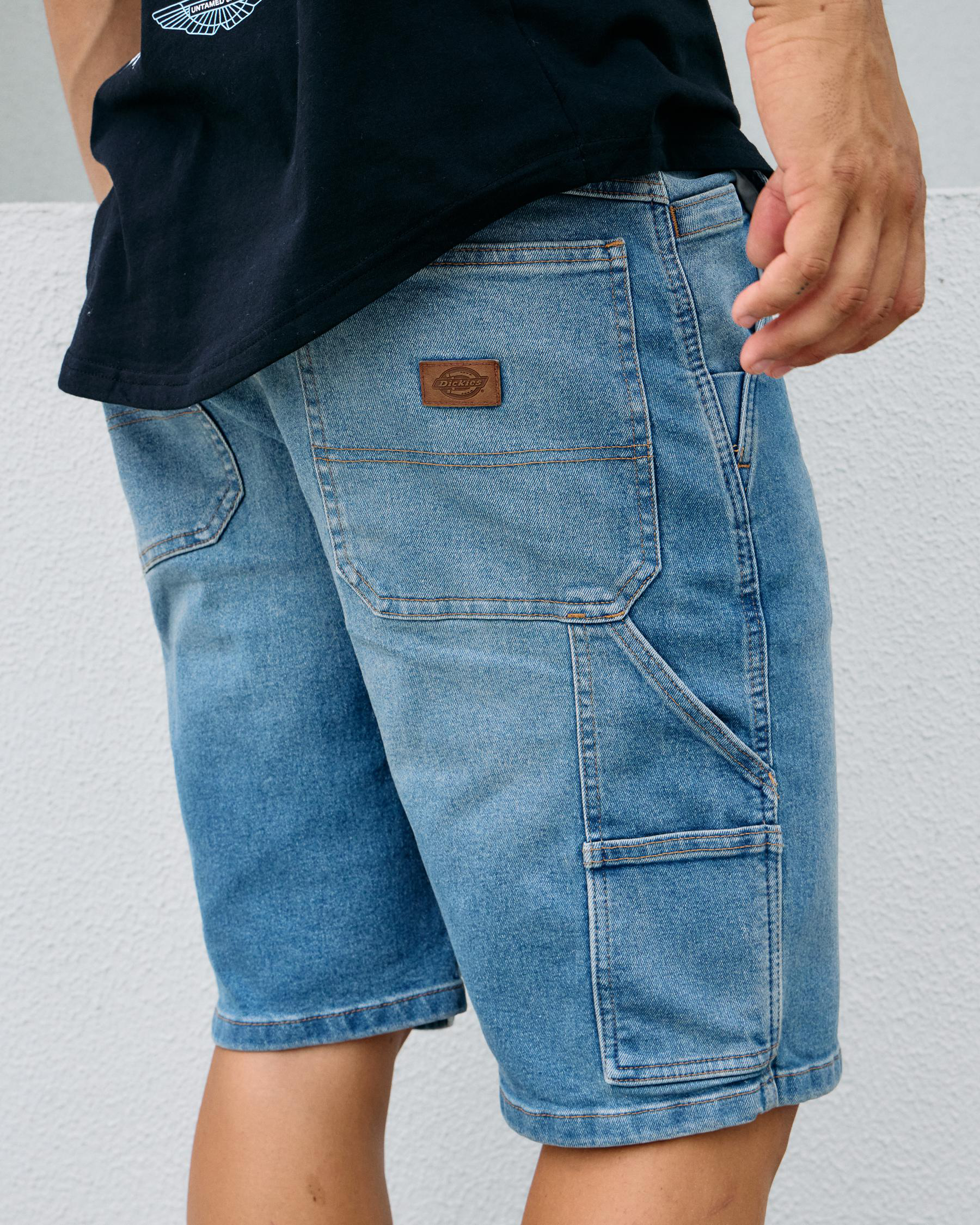 Relaxed Denim Utility Shorts