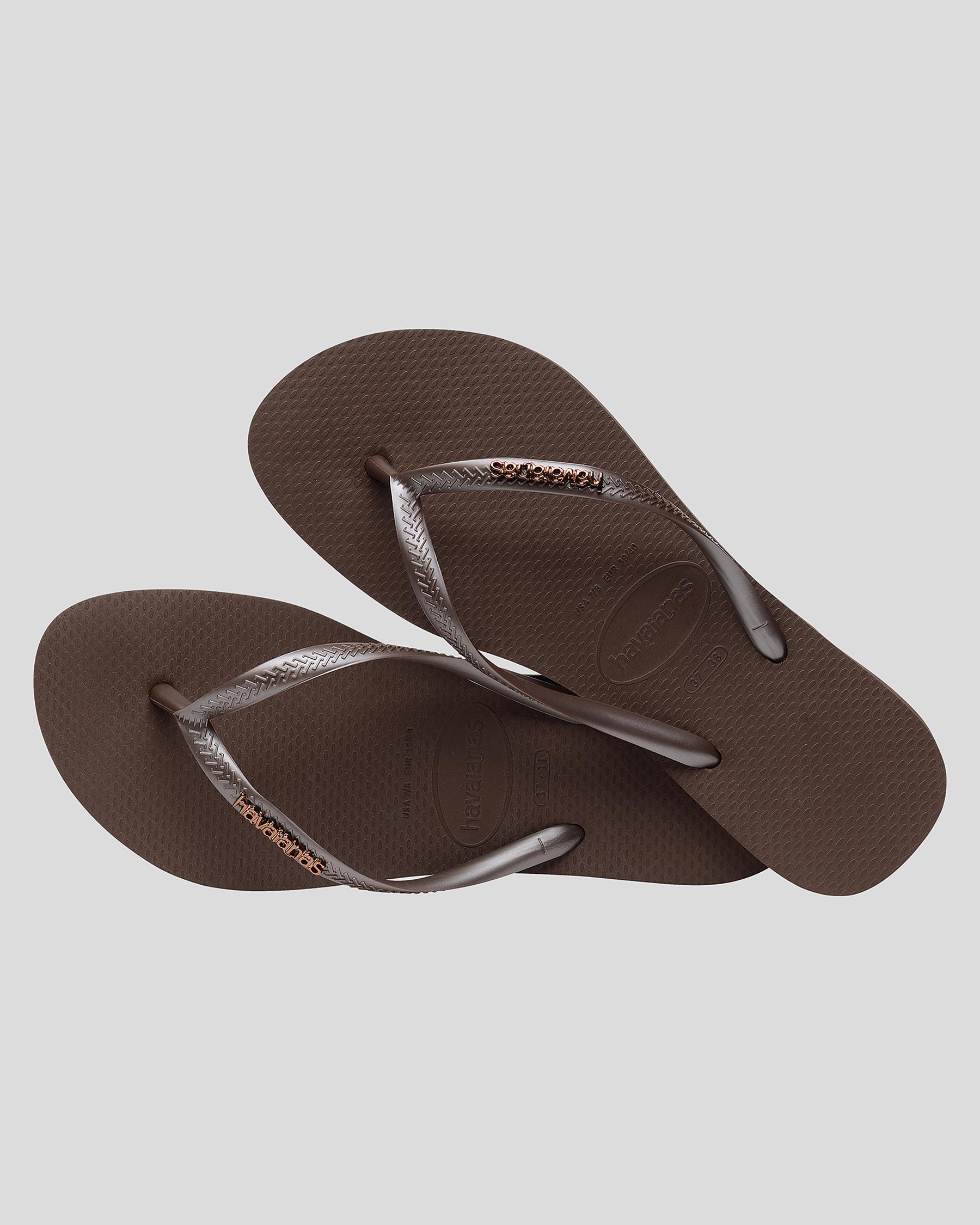 Slim Metal Logo Thongs