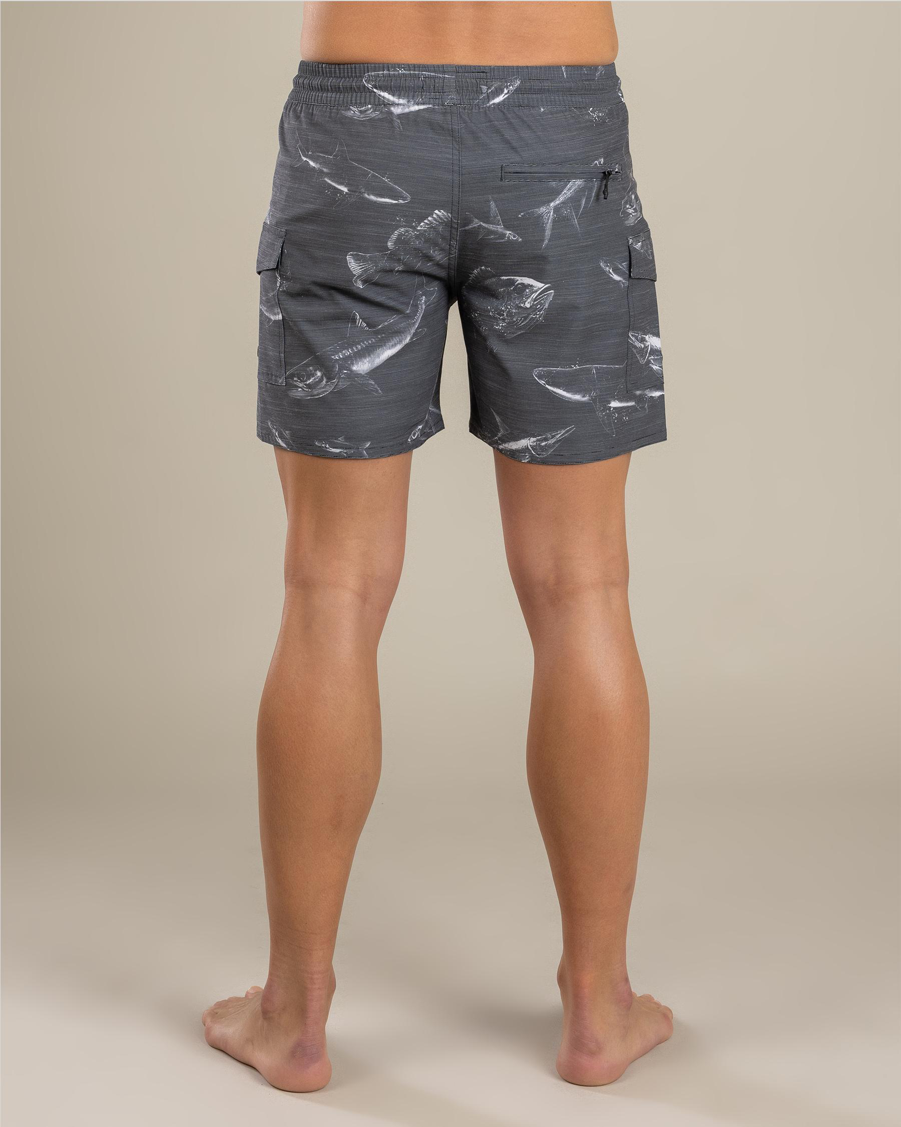 Grey Surge Elastic Waist Board Shorts