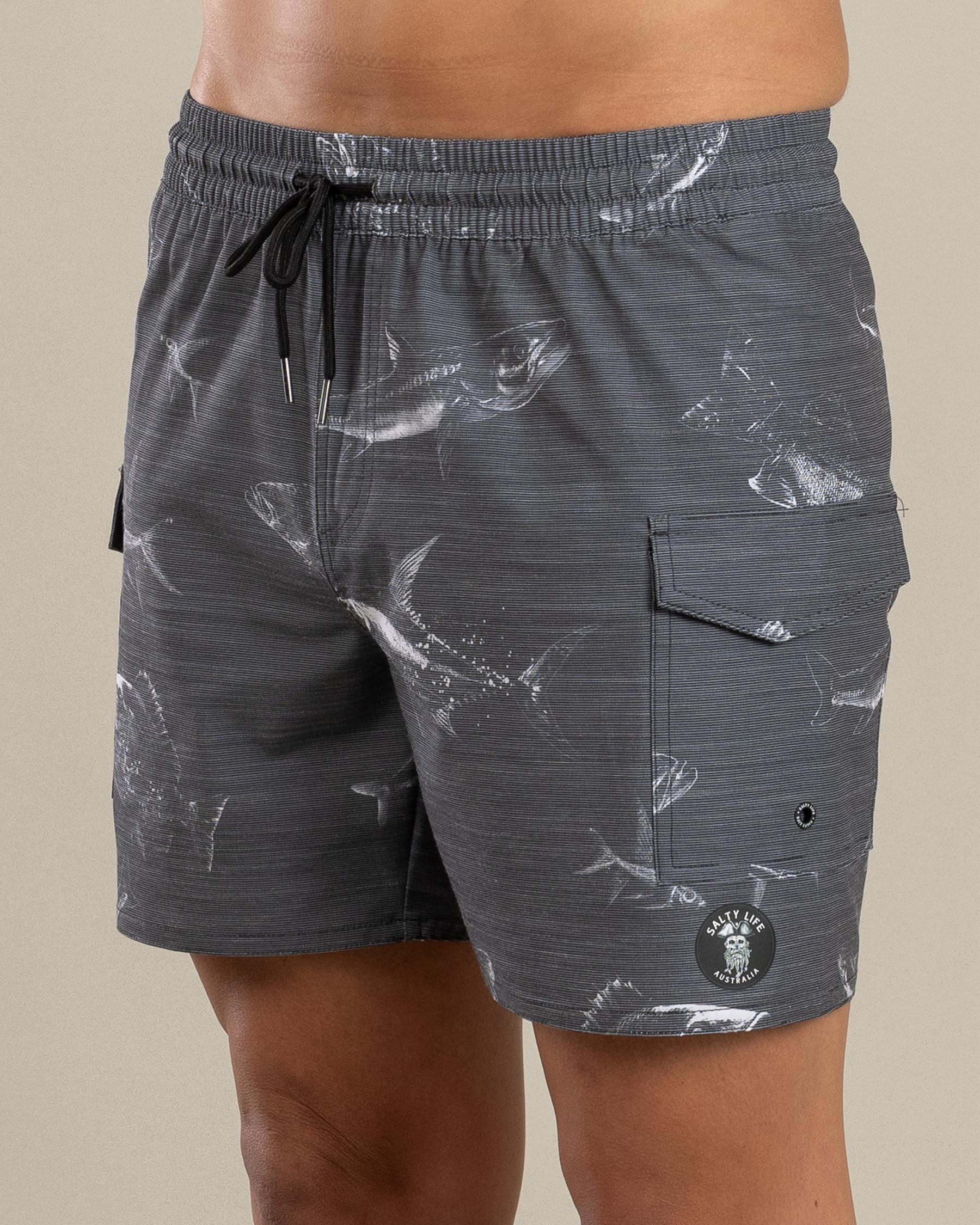 Grey Surge Elastic Waist Board Shorts