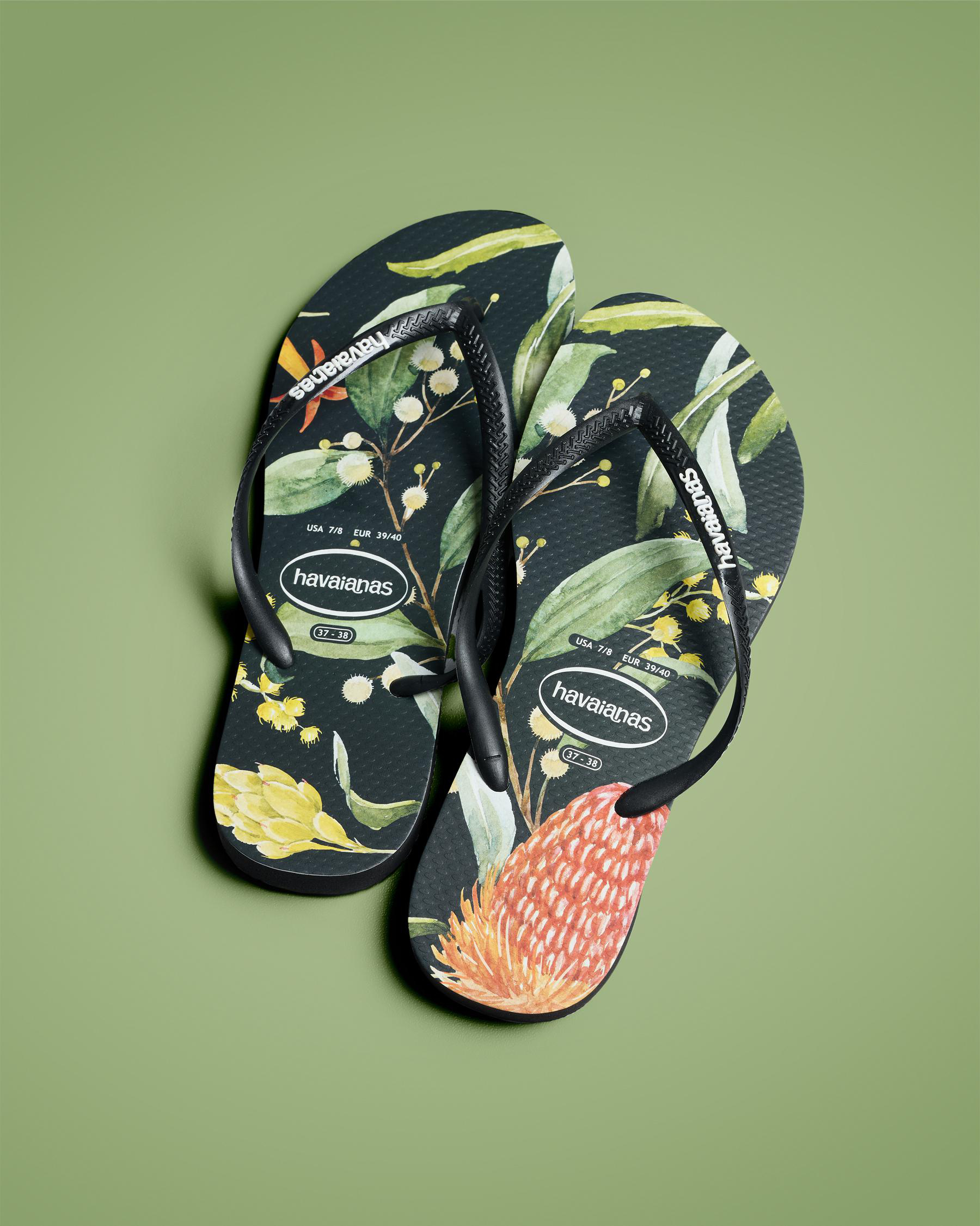 Slim Fauna Bush Flower Thongs