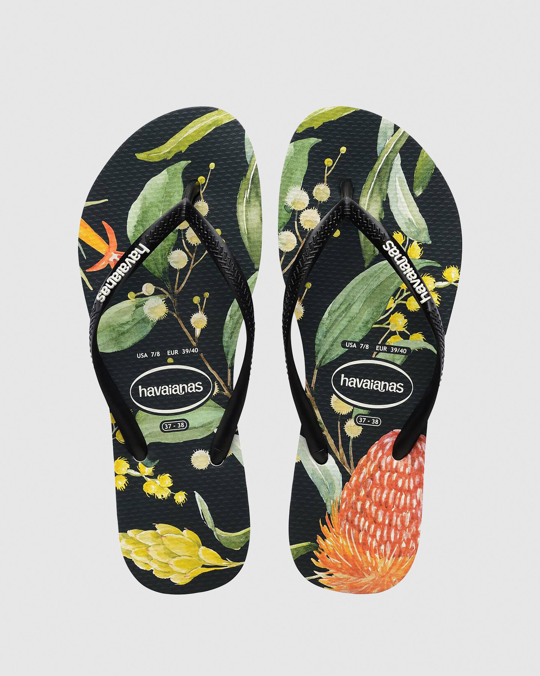 Slim Fauna Bush Flower Thongs
