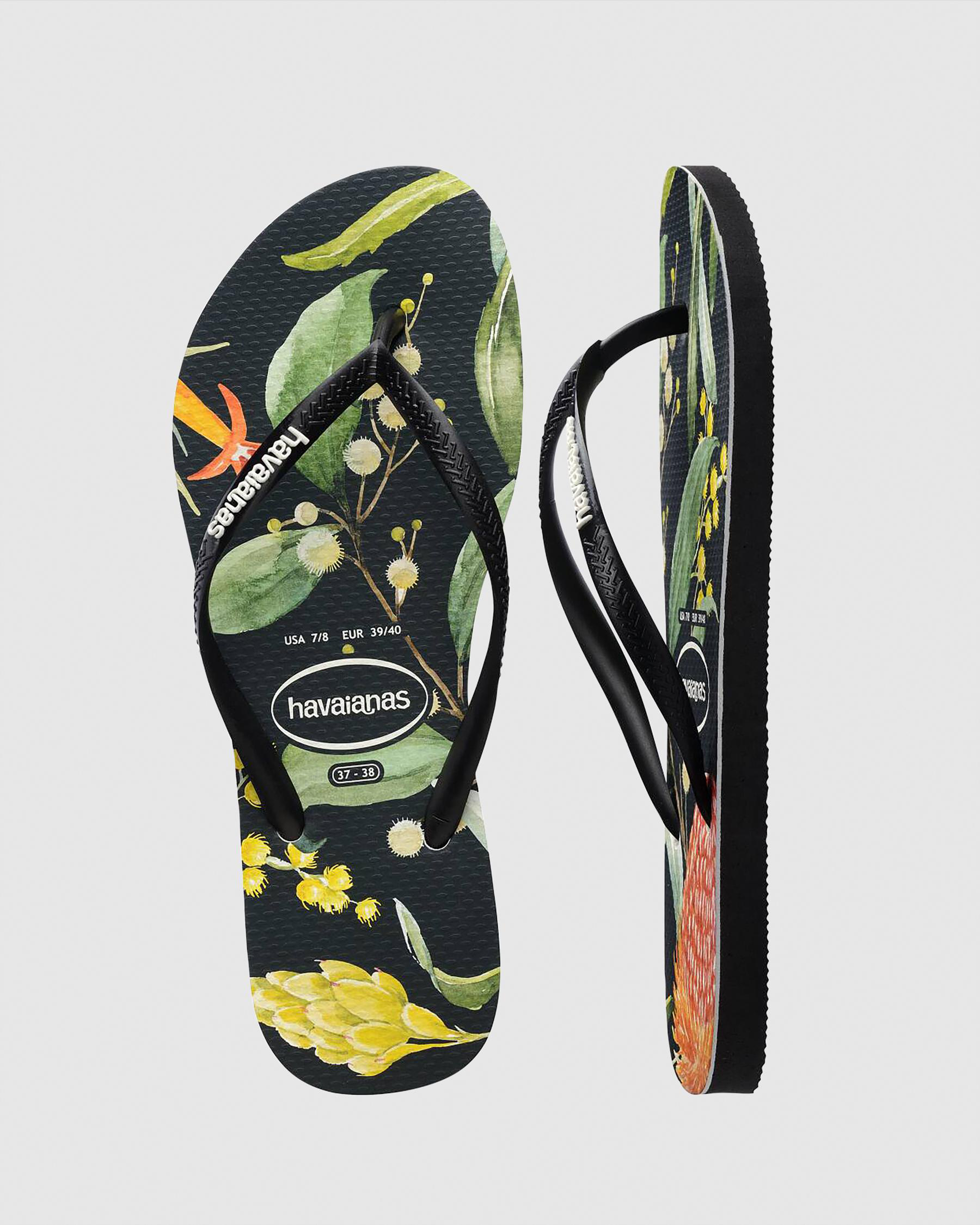 Slim Fauna Bush Flower Thongs