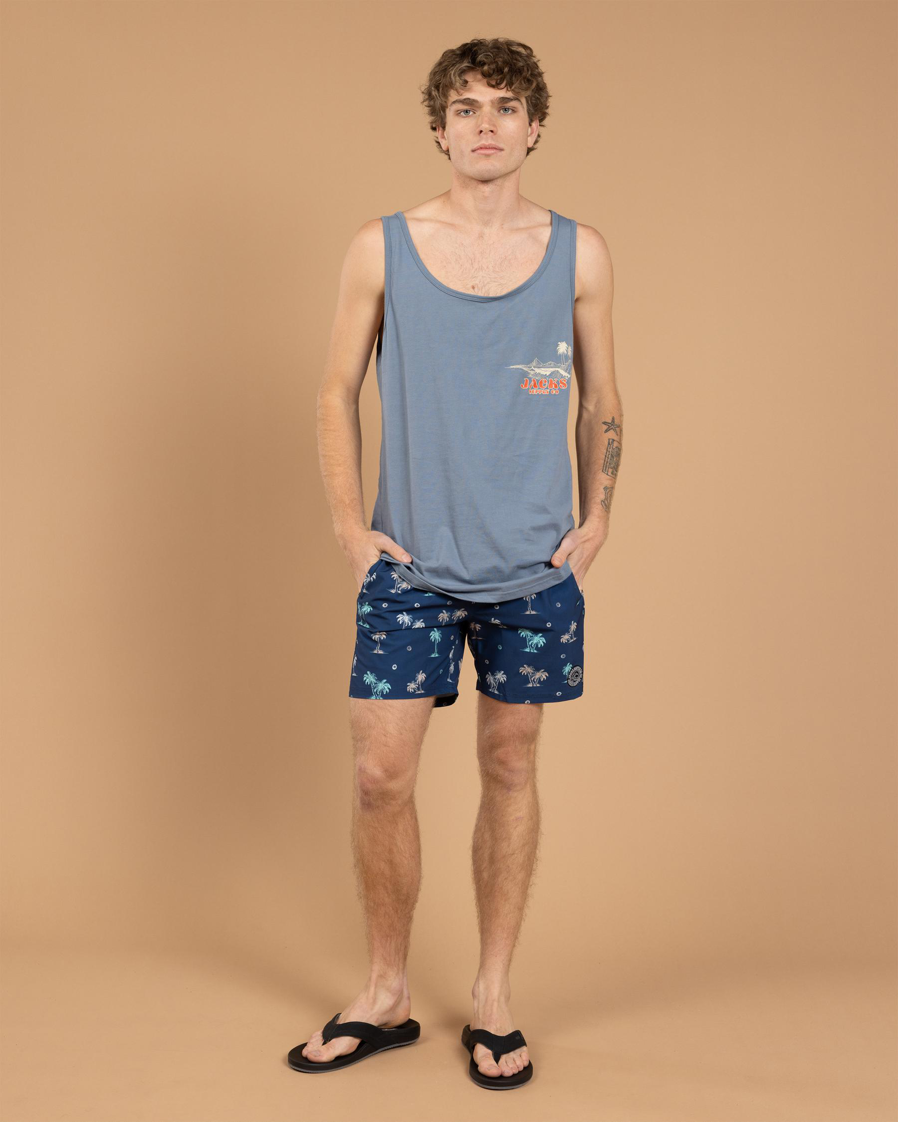 Azure Elastic Waist Board Shorts
