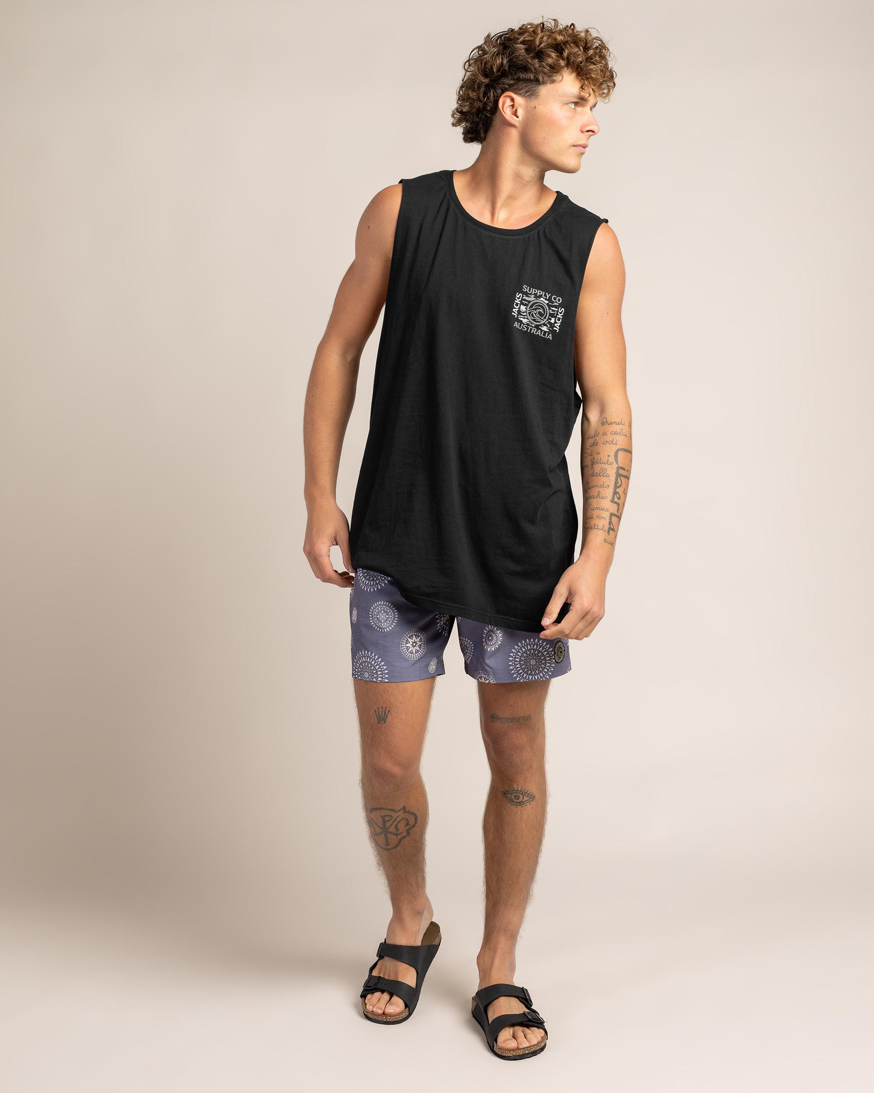 Circuit Elastic Waist Board Shorts