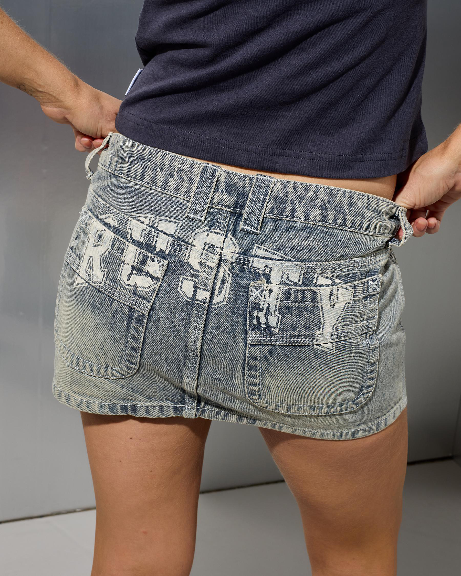 Norty Micro Mini Denim Skirt
