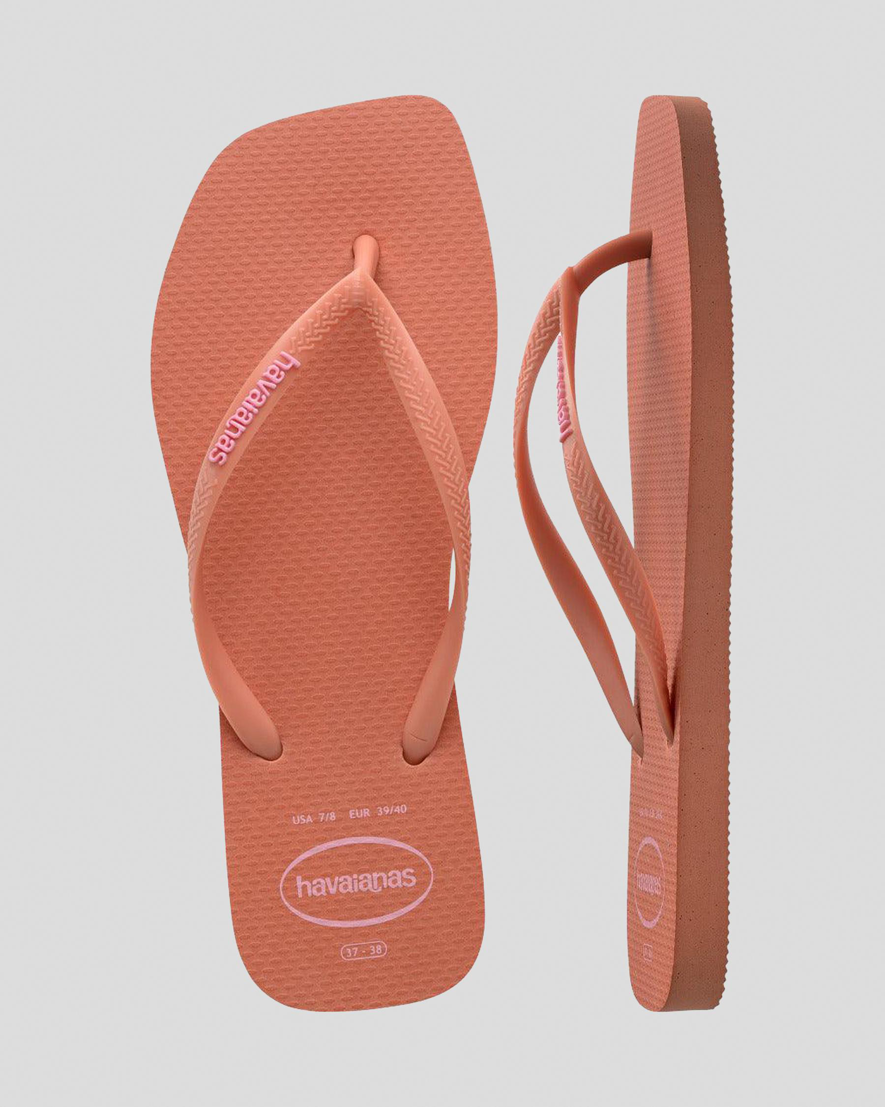 Slim Square Logo Thongs