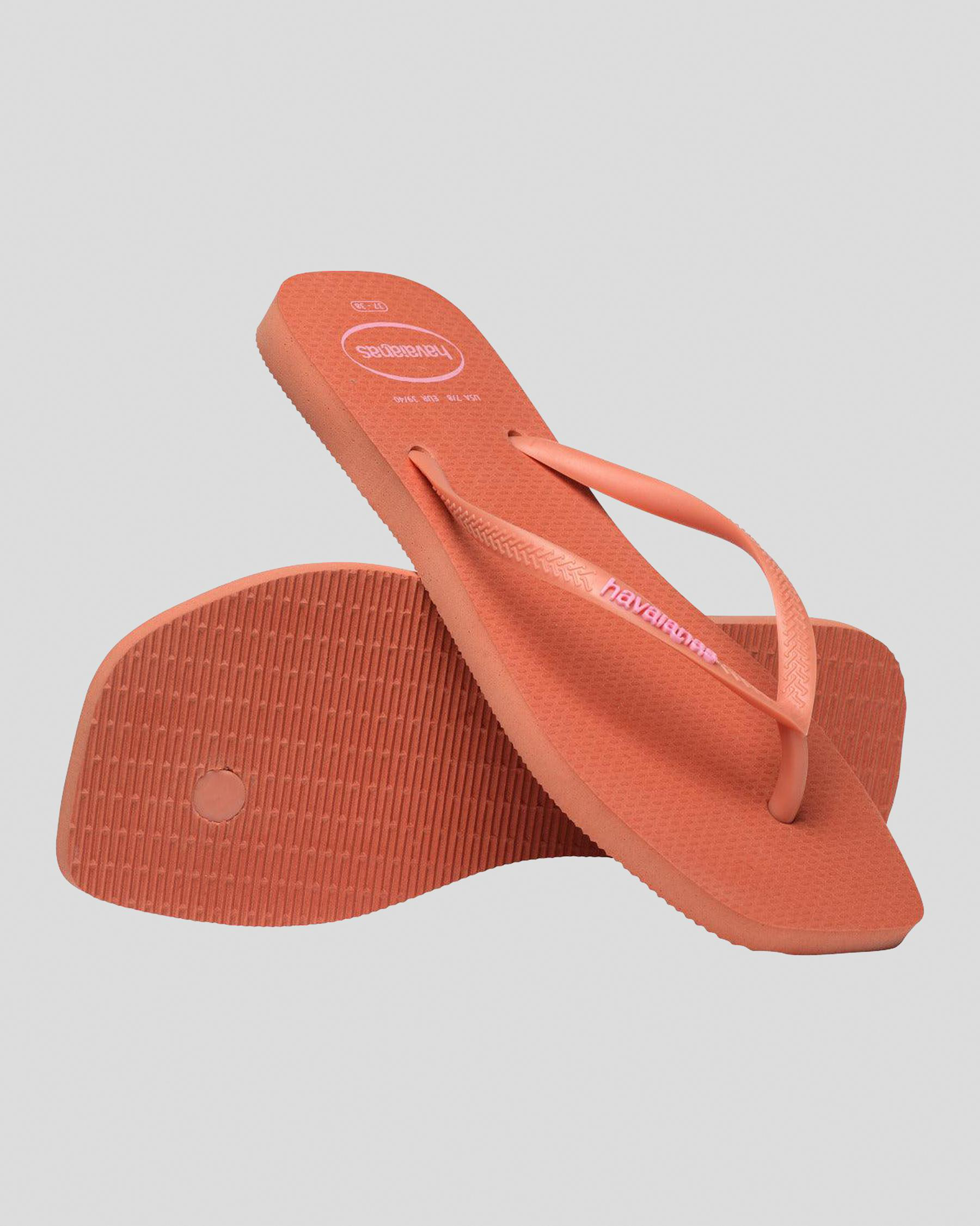 Slim Square Logo Thongs