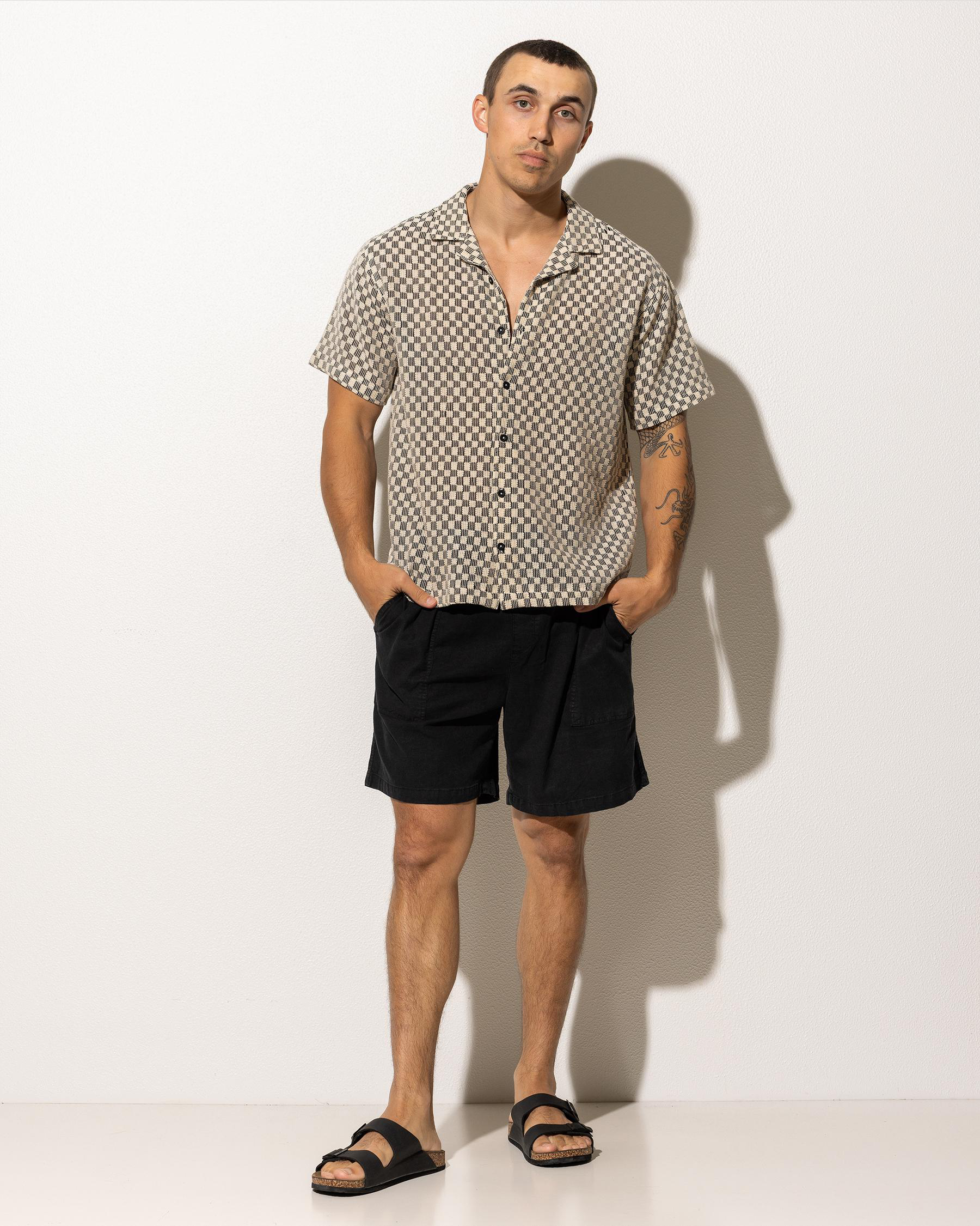 Elastic Patch Pocket Shorts