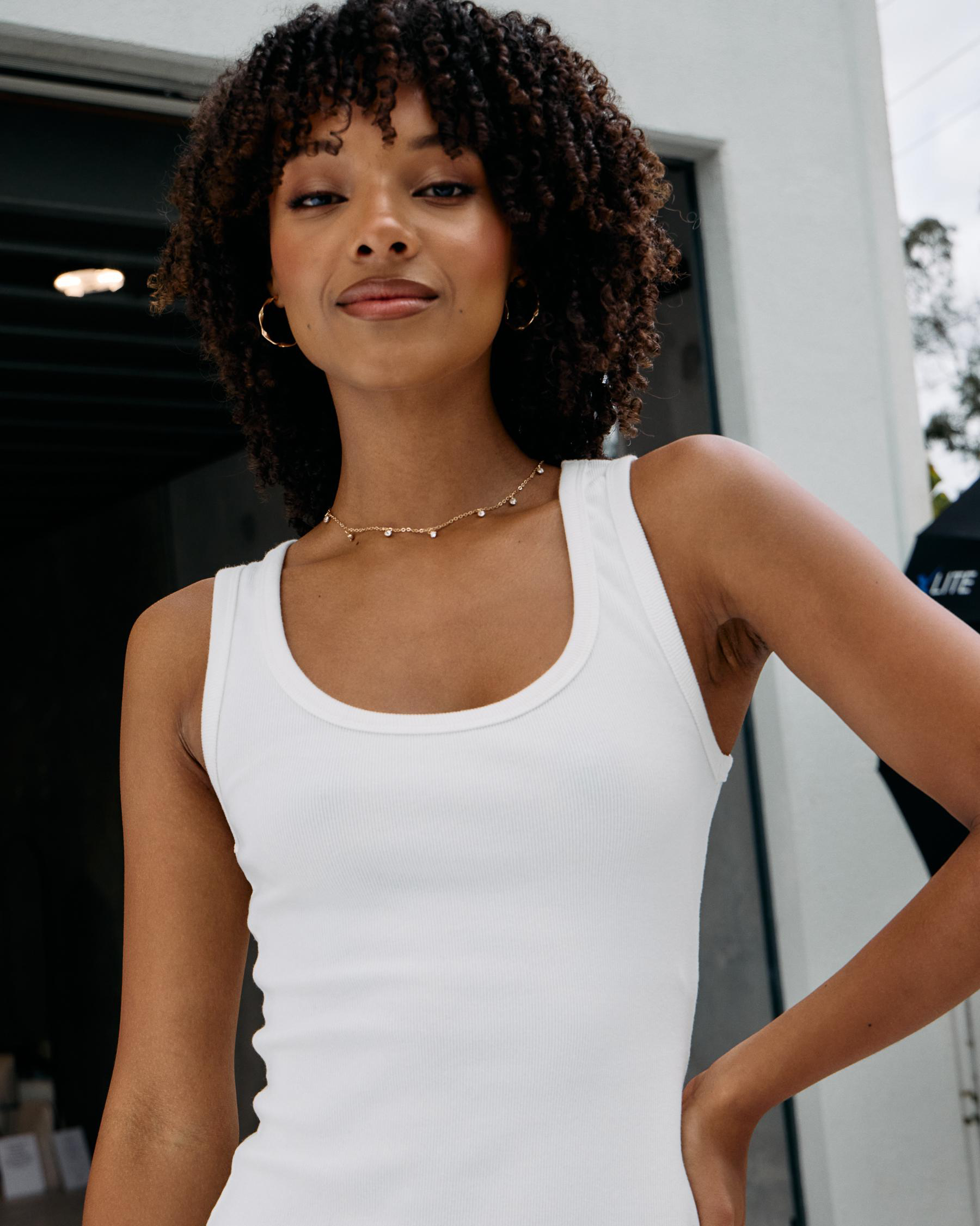 Basic Myla Rib Scoop Tank Top