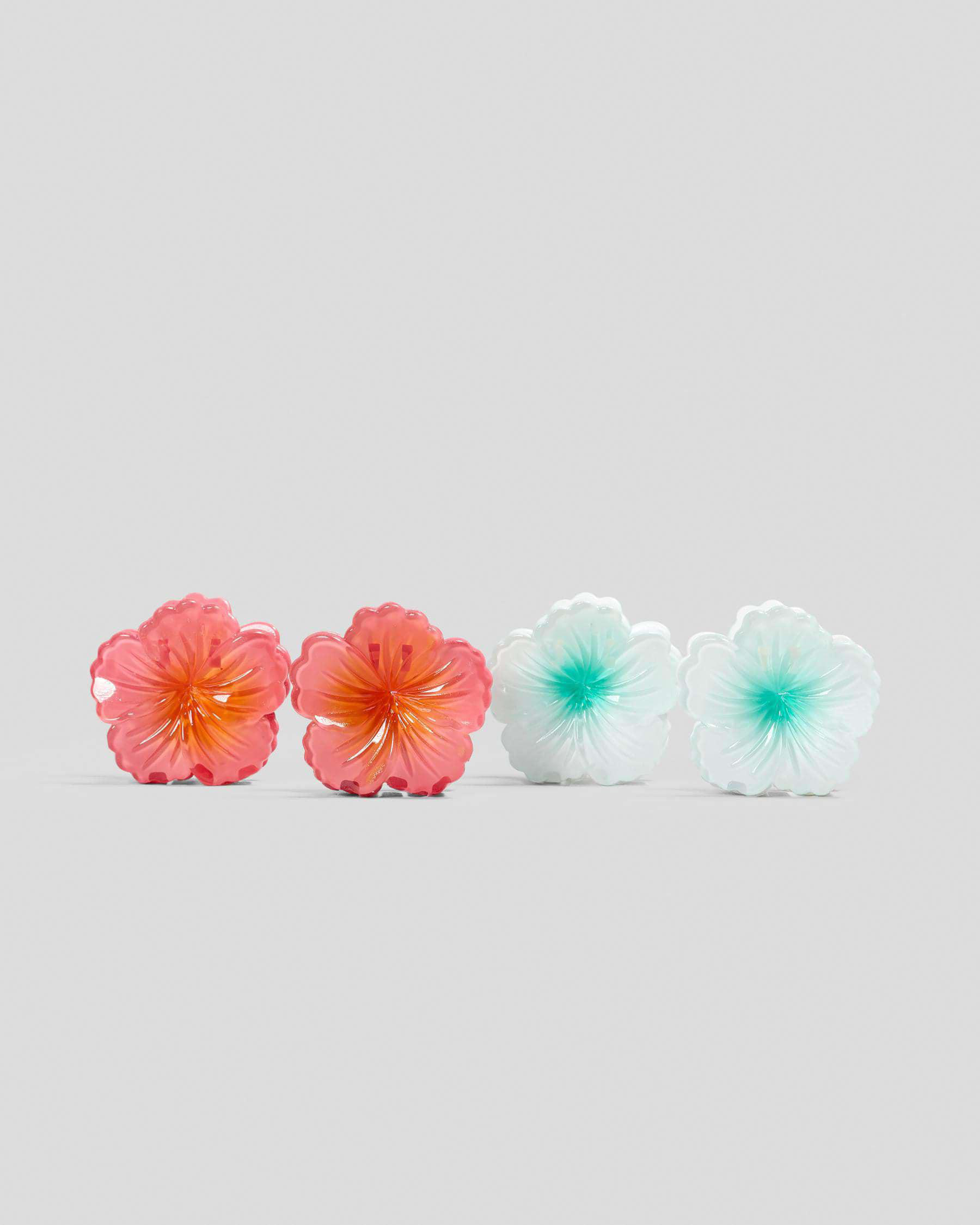Baby Hibiscus Flower Hair Claw Clip Pack