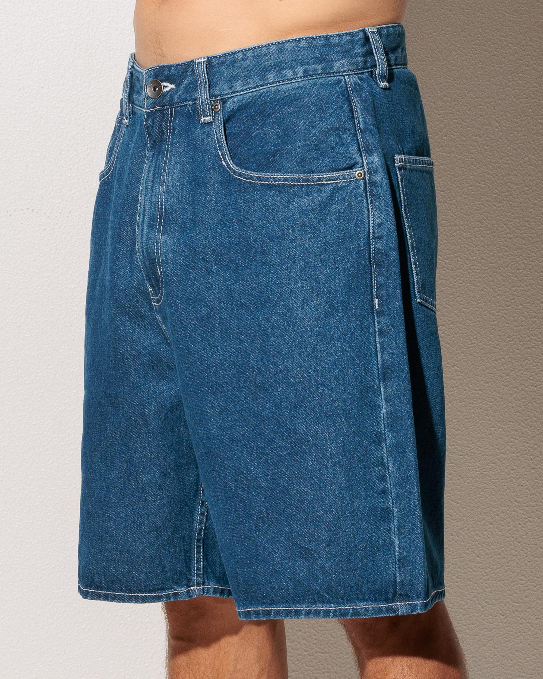Impaired Baggy Denim Shorts