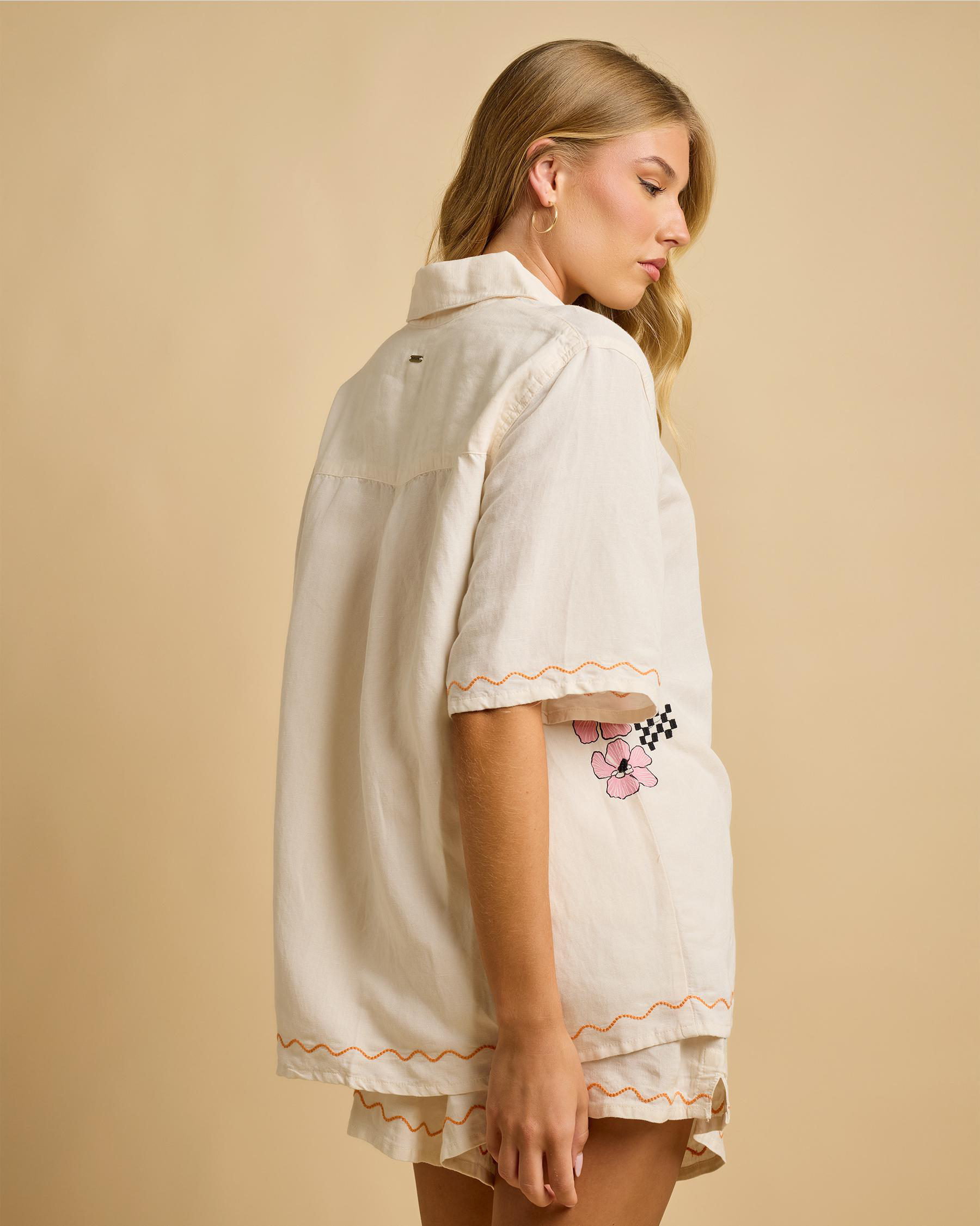 Sunset Luau Embroidered Shirt