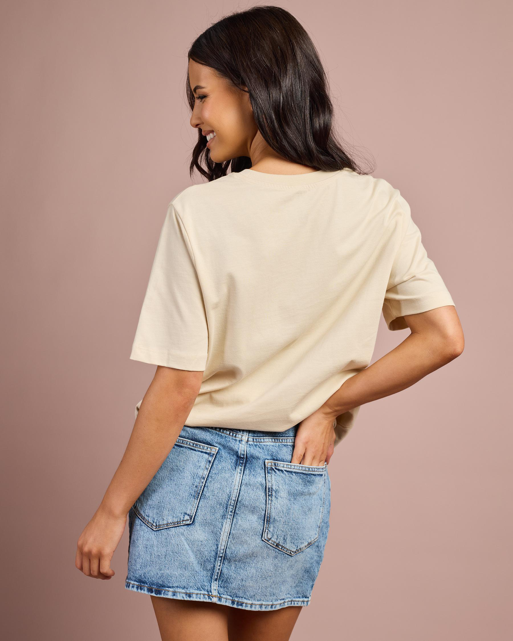 Shine Denim Mini Skirt