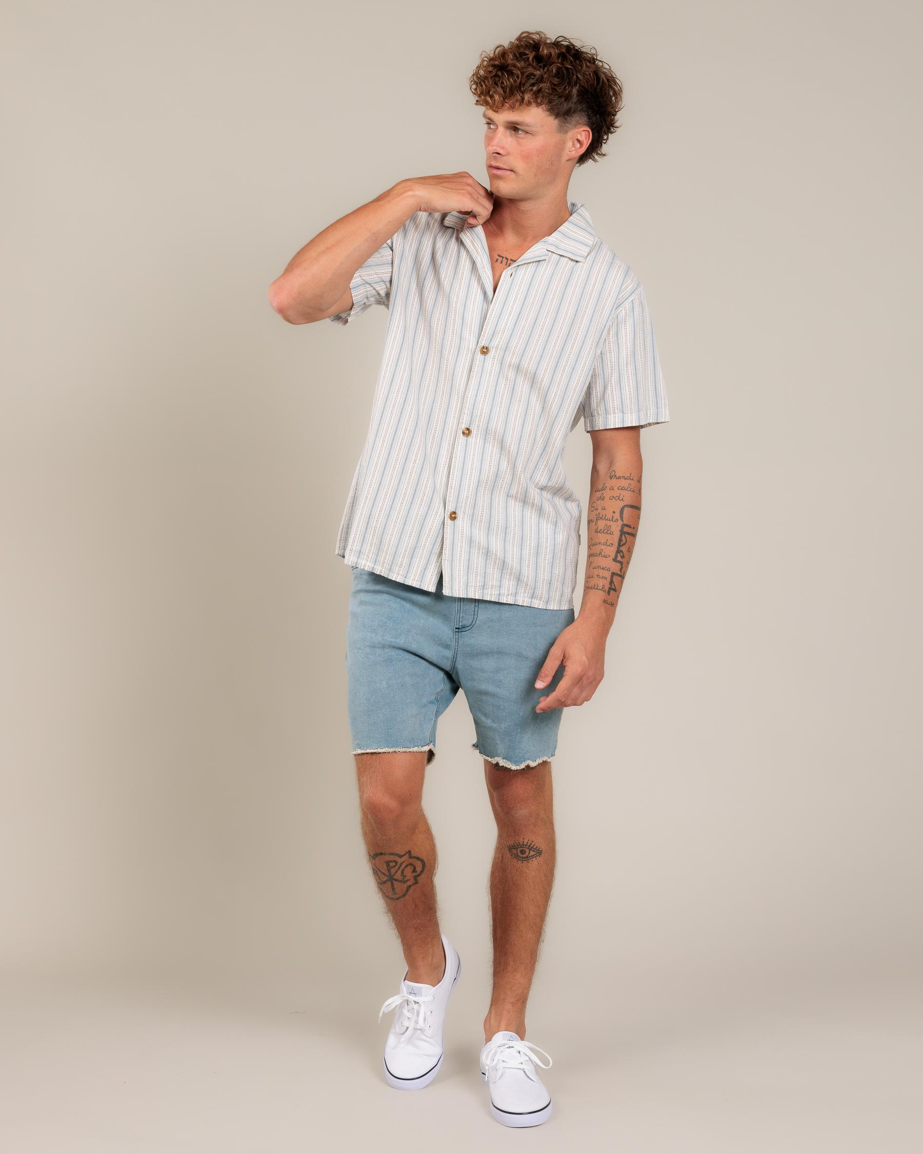 Vacation Stripe Short Sleeve Shirt