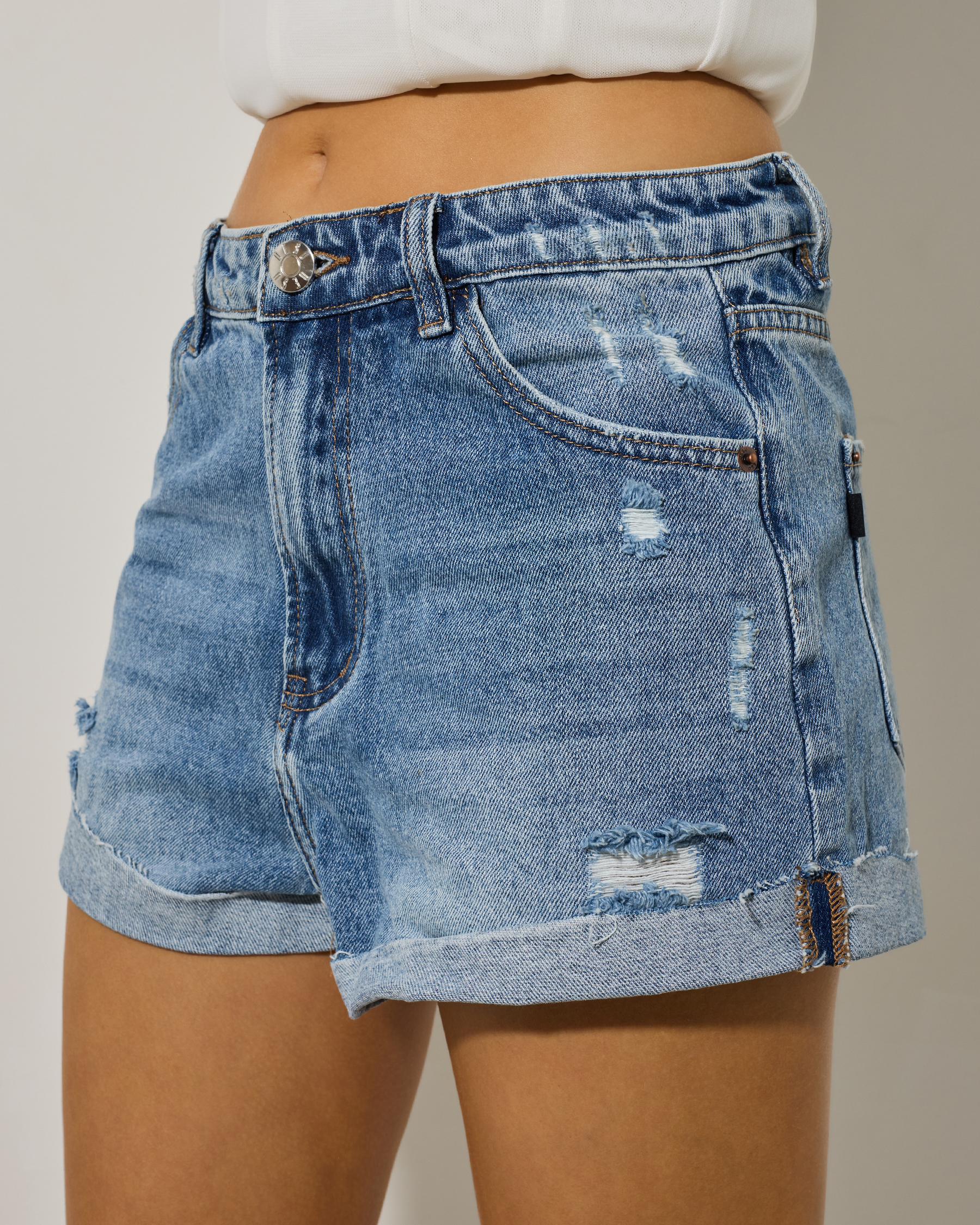 Indie Roll Up Denim Shorts