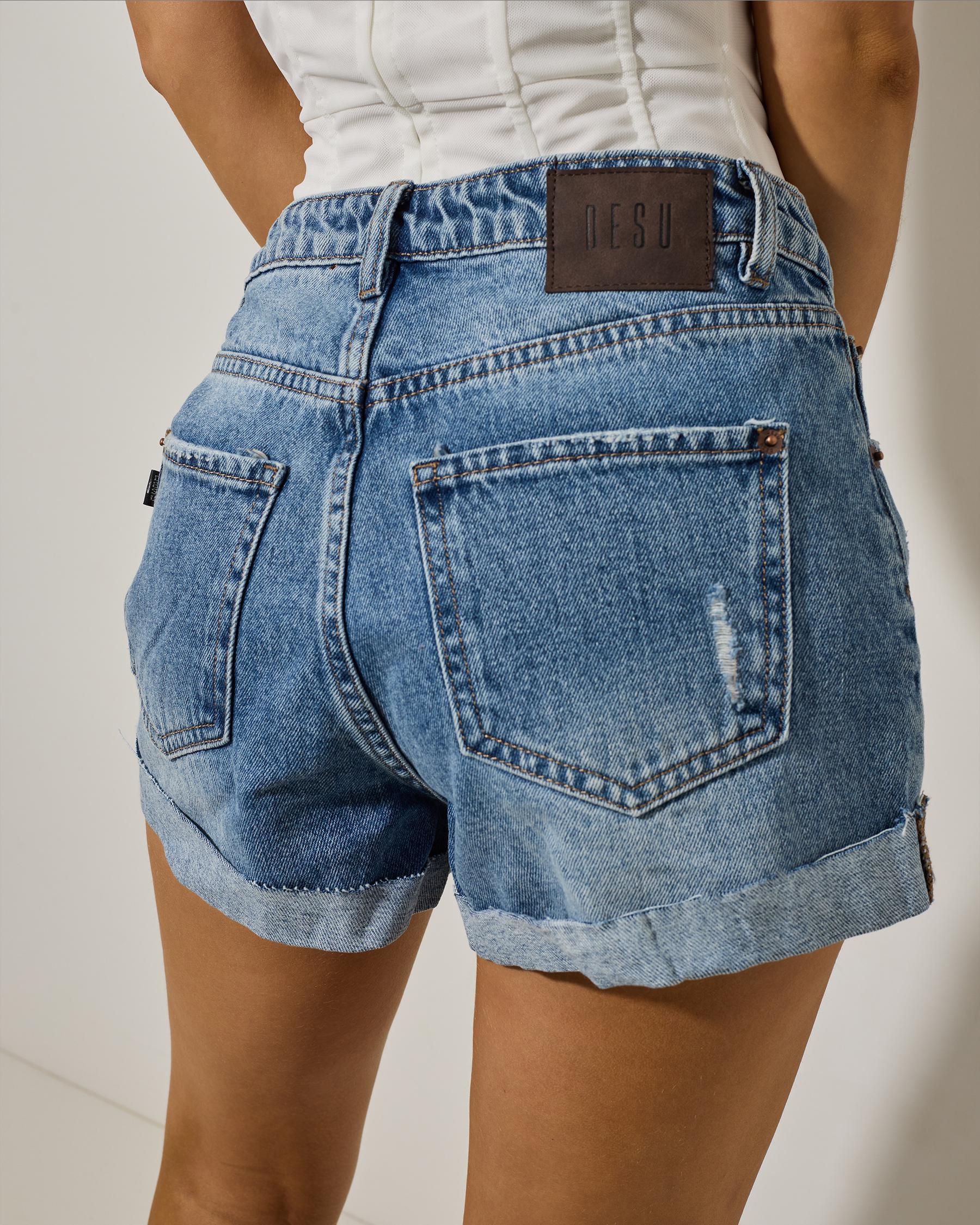 Indie Roll Up Denim Shorts