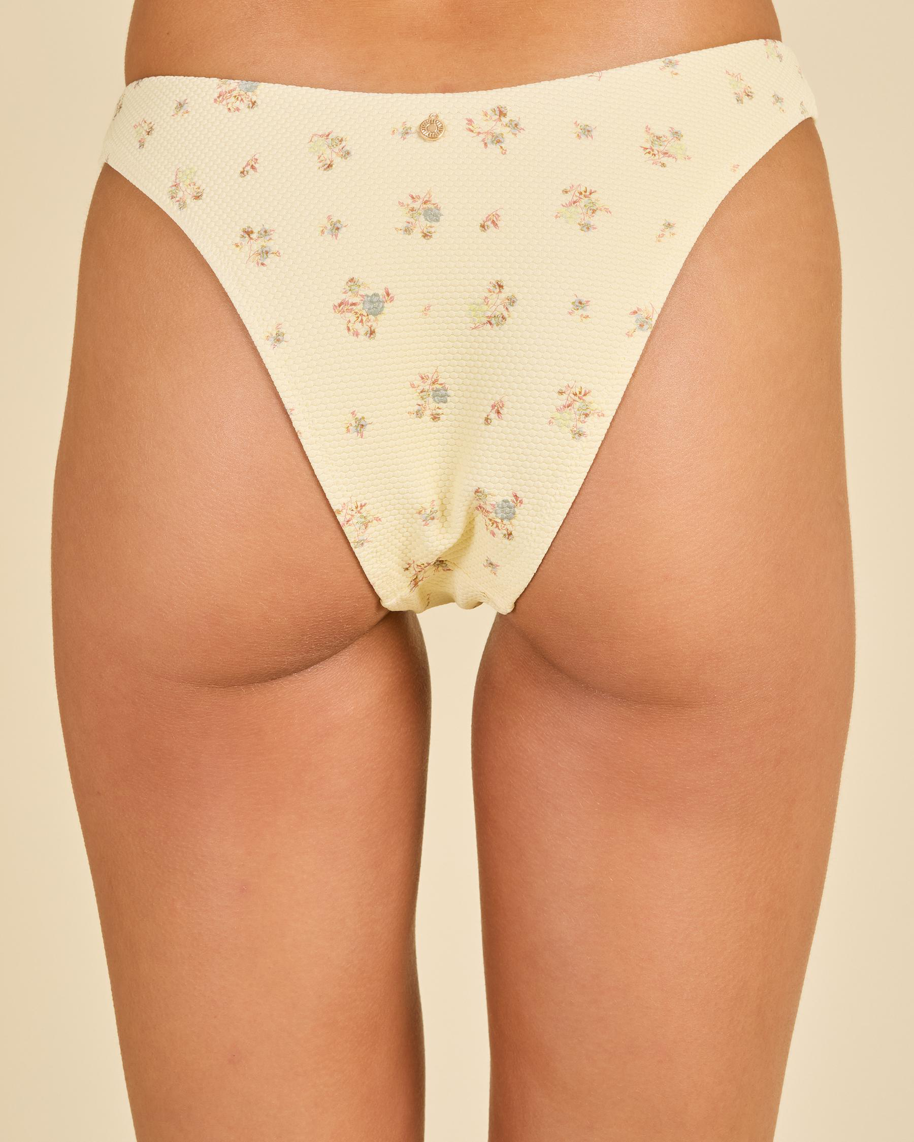 Dahlia Floral Hi Cut Bikini Bottom