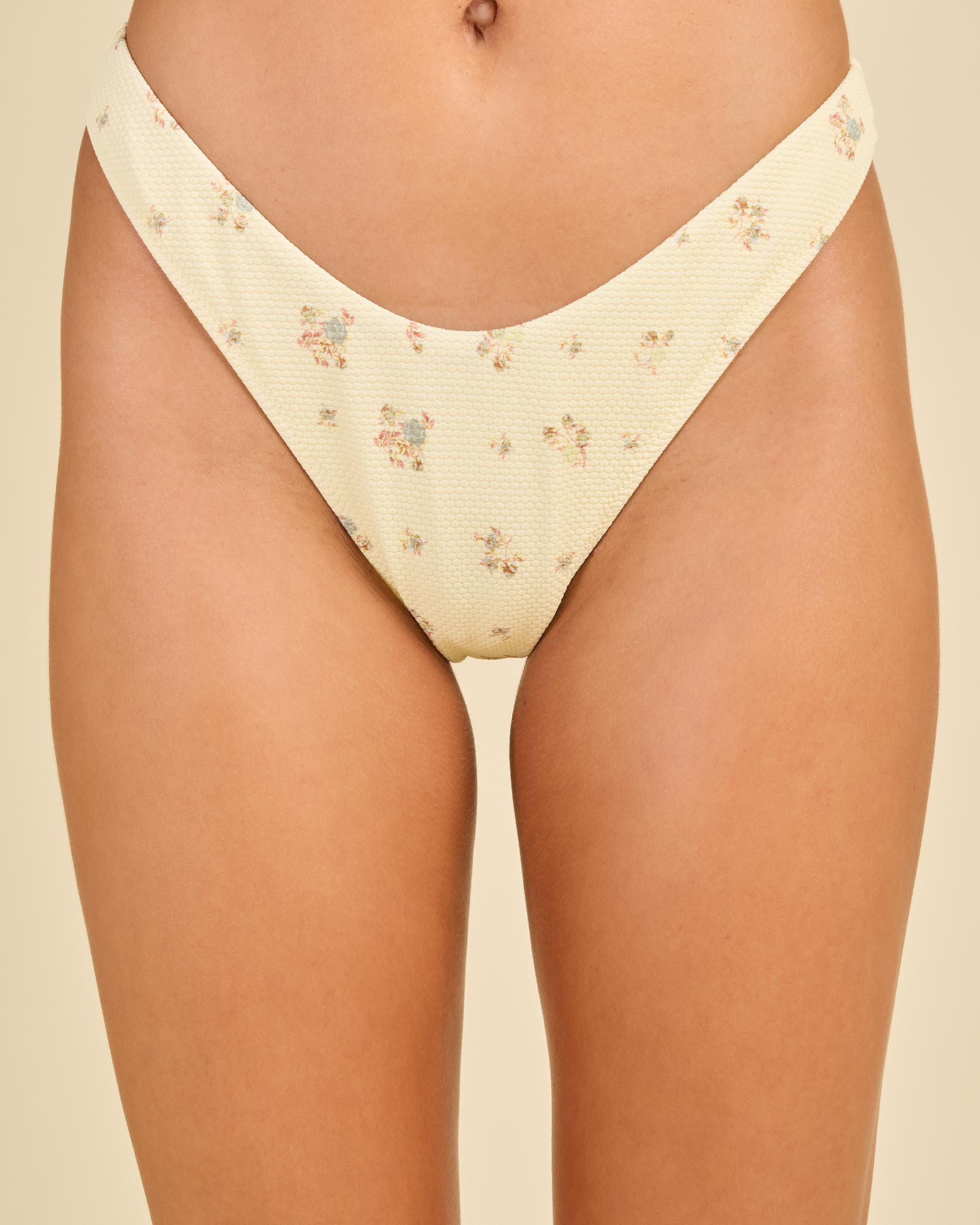 Dahlia Floral Hi Cut Bikini Bottom