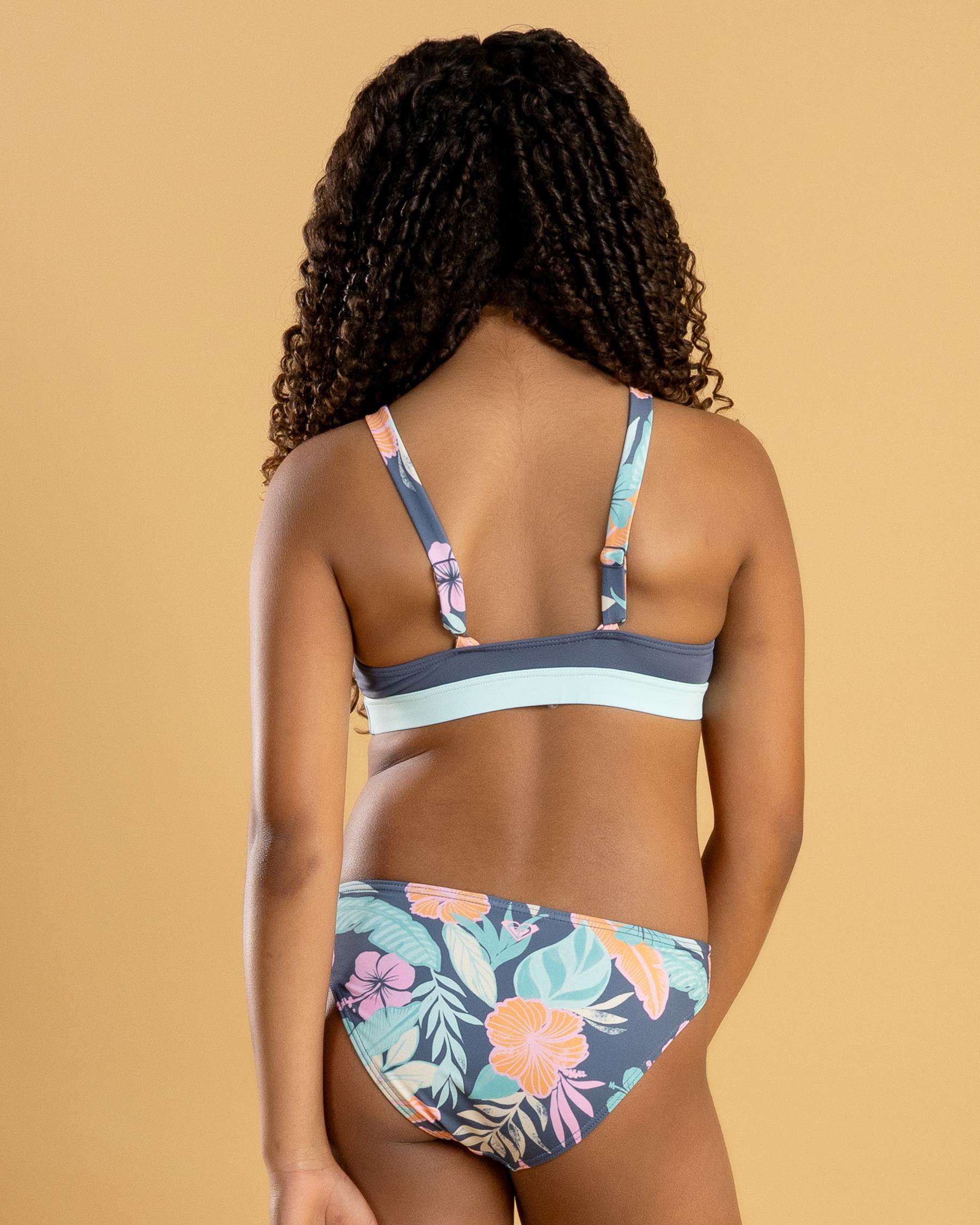 Active Floral Crop Top Bikini Set