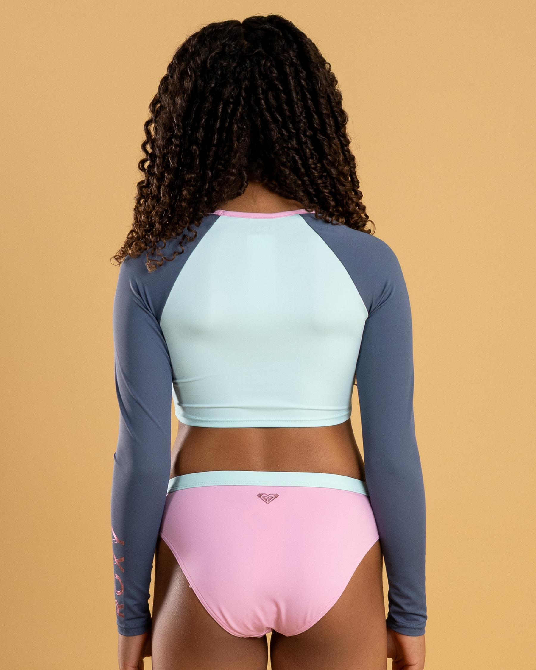 Colourblock Long Sleeve Crop Rash Vest Set