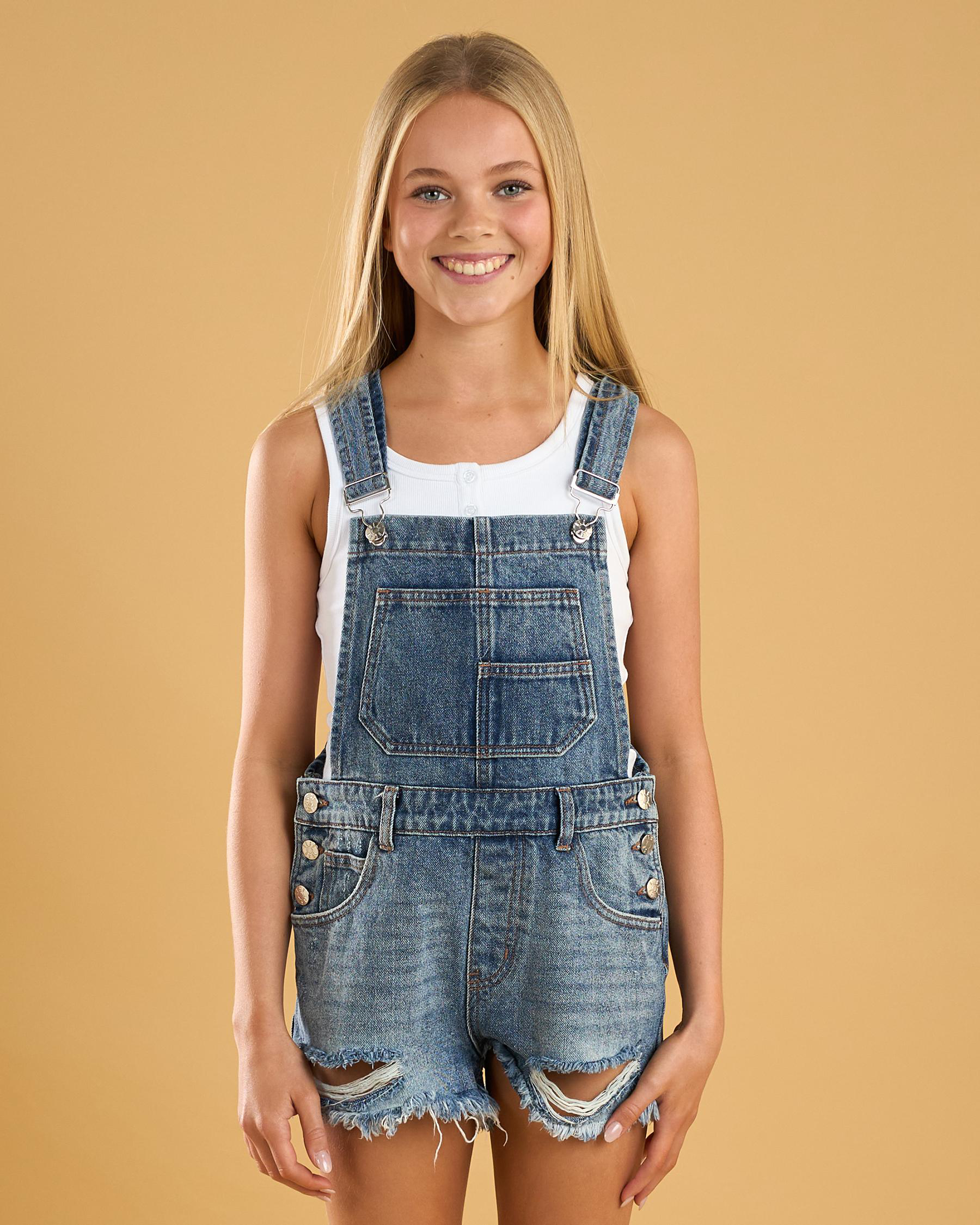 Texas Denim Short Overalls