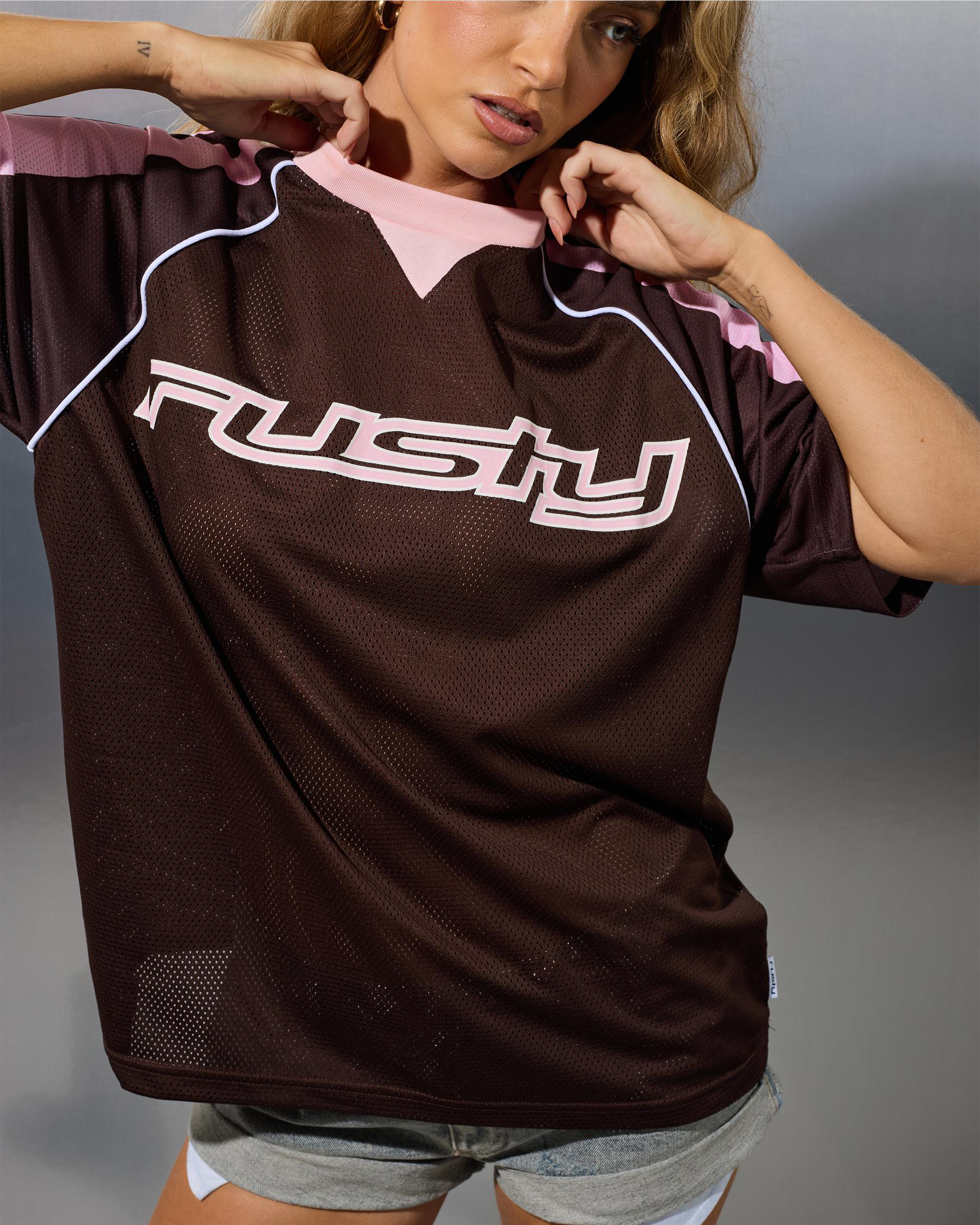 Naples Contrast Oversized Sports Jersey T-Shirt