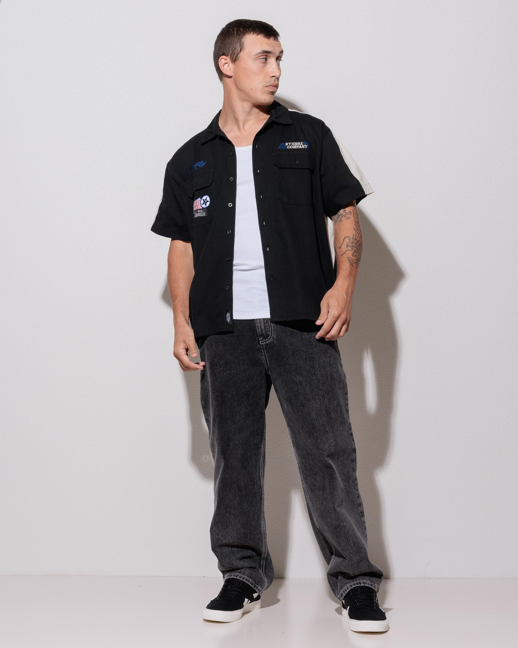 Rapid Fire Cropped Panel Short Sleeve Shirt